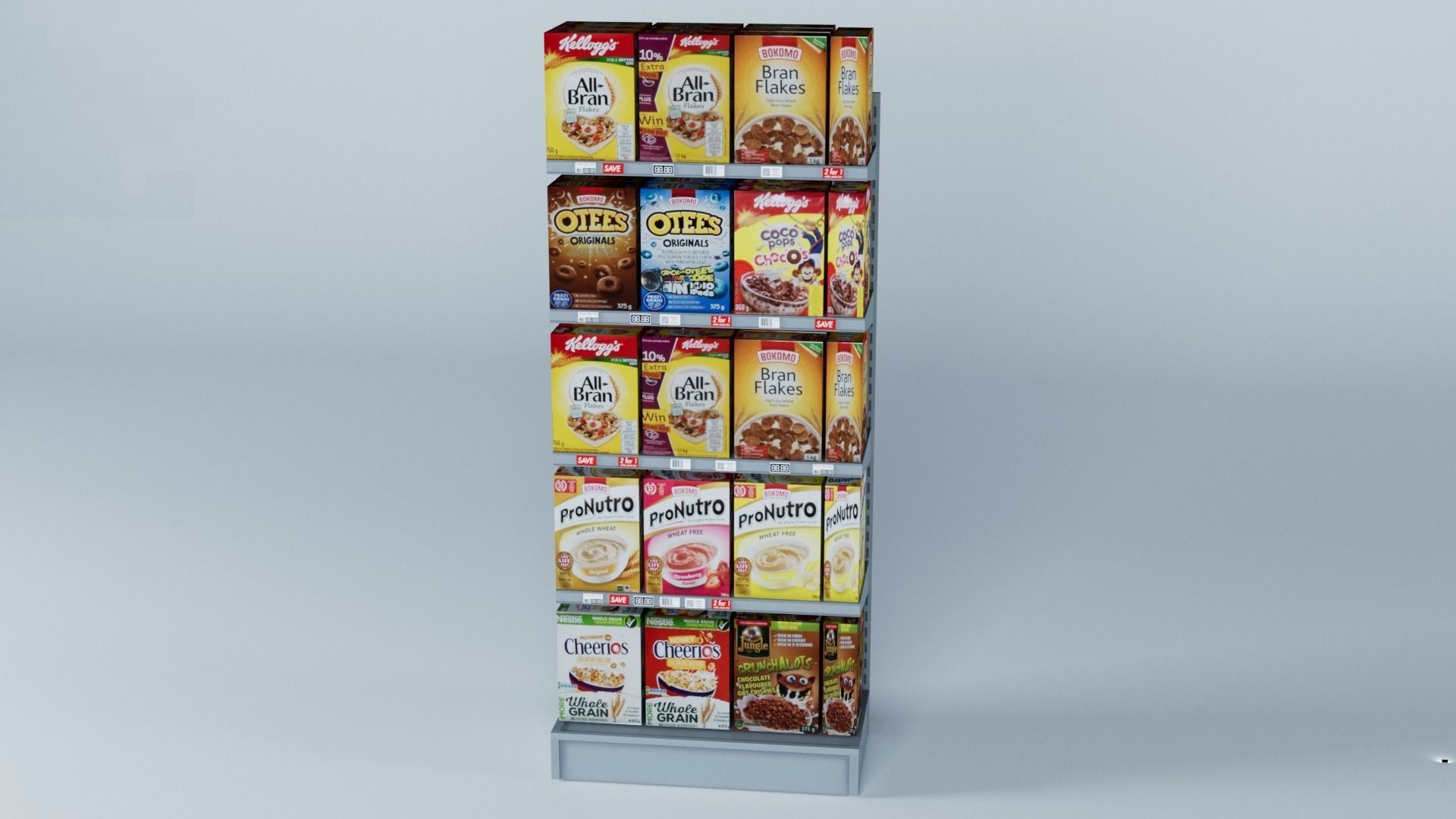 Supermarket Shelving supermarket groceries retail market store 3D model_2