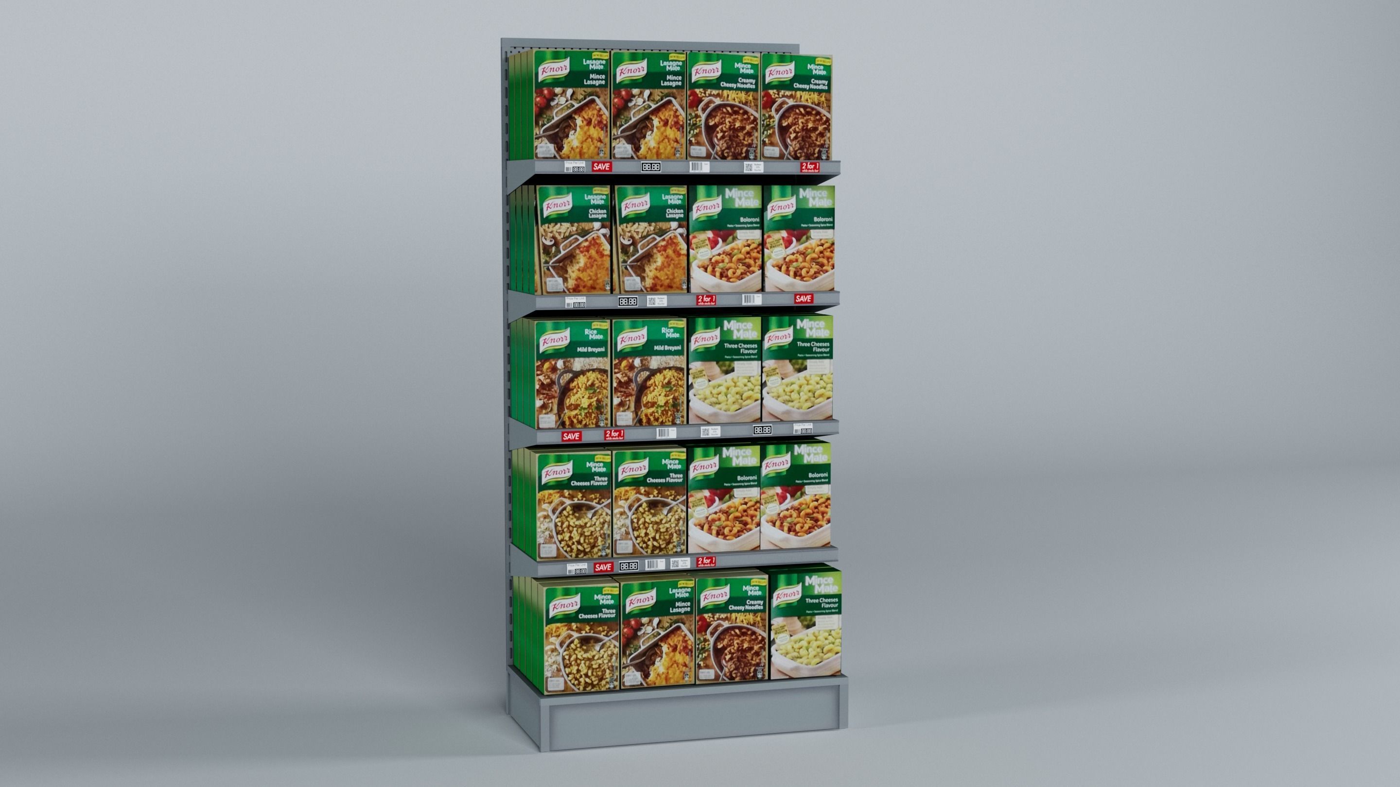 Supermarket Shelving supermarket groceries retail market store 3D model_4