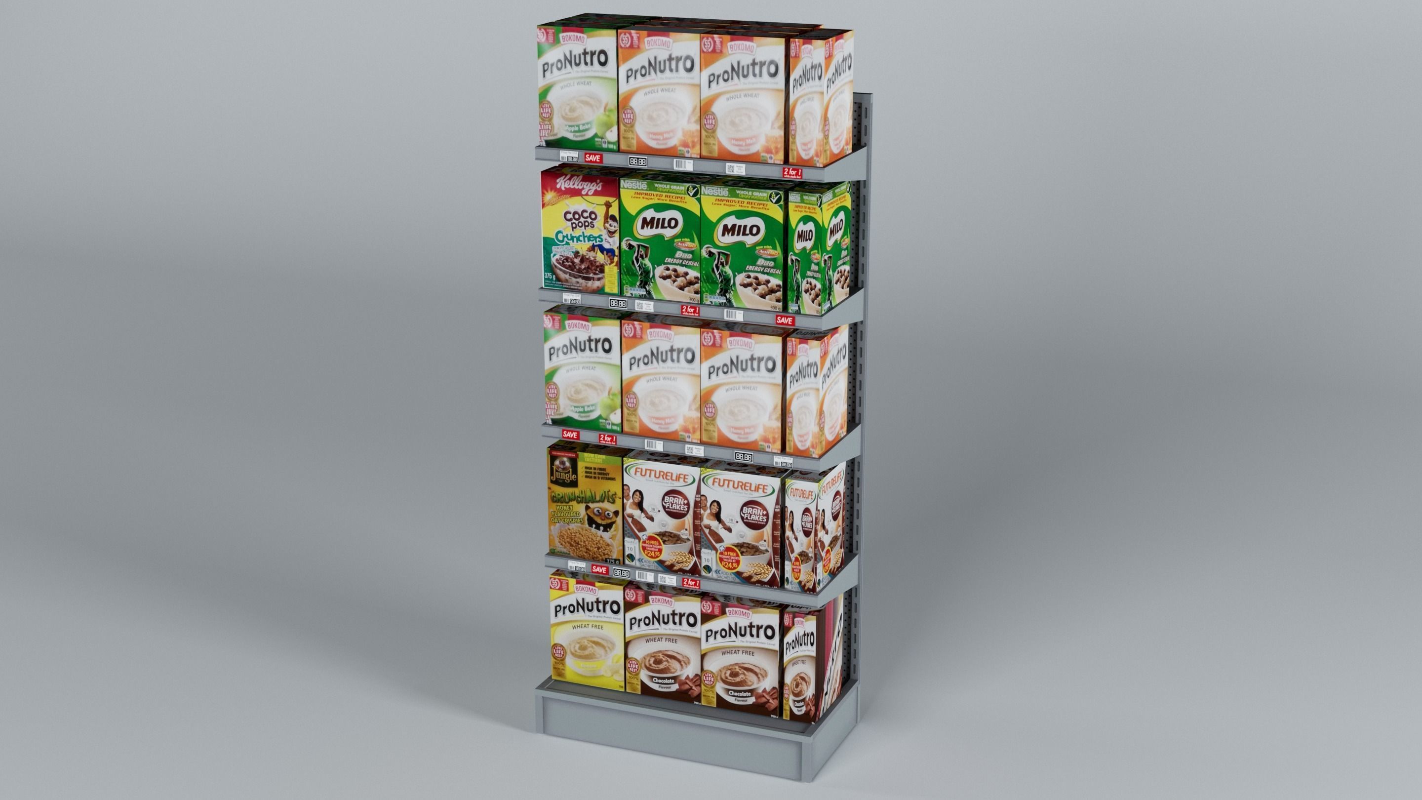 Supermarket Shelving supermarket groceries retail market store 3D model_5