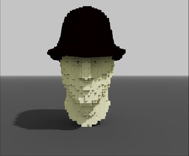 Voxel head with hat 3D model