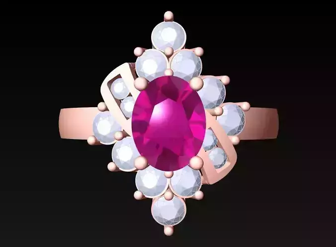 Oval Stone Ring - Womens Rings - N2134