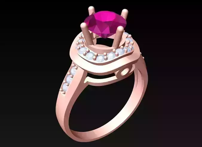 Diamond Ring - Womens Rings - N2174 3D print model