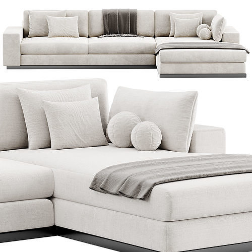 Sepia Corner Sofa 3D model 3