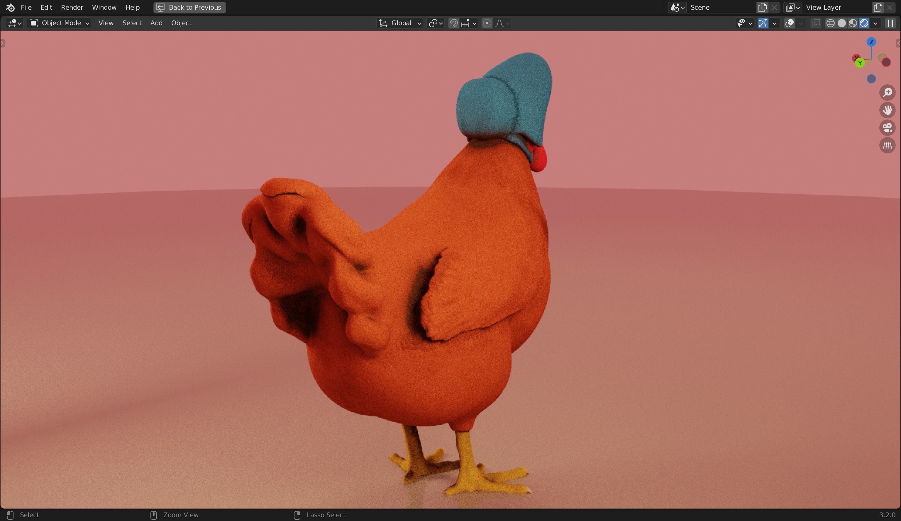 Charming Mrs Red Hen 3D Model from The Adventures of Peter Wheat Low-poly 3D model_19