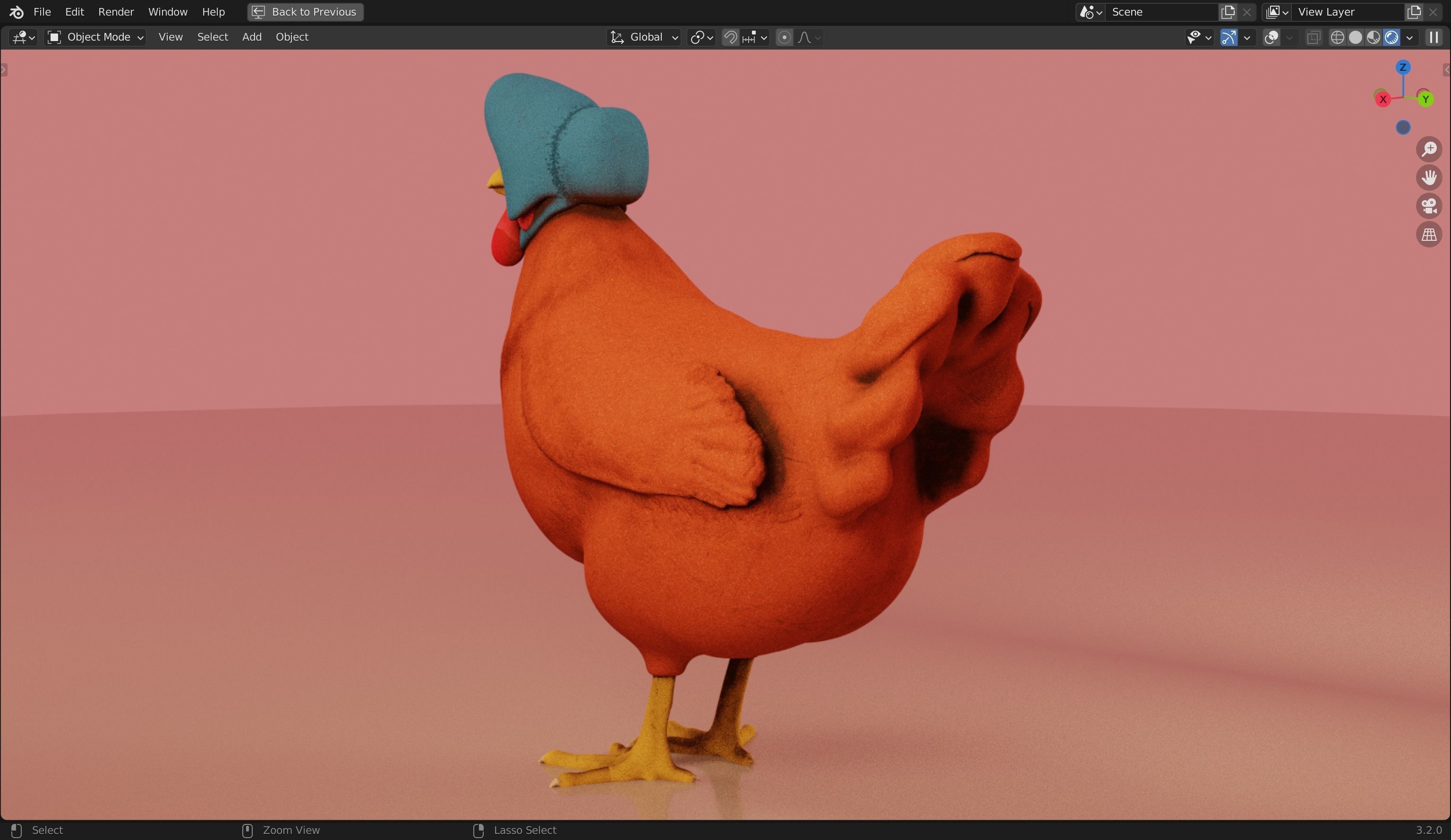 Charming Mrs Red Hen 3D Model from The Adventures of Peter Wheat Low-poly 3D model_17