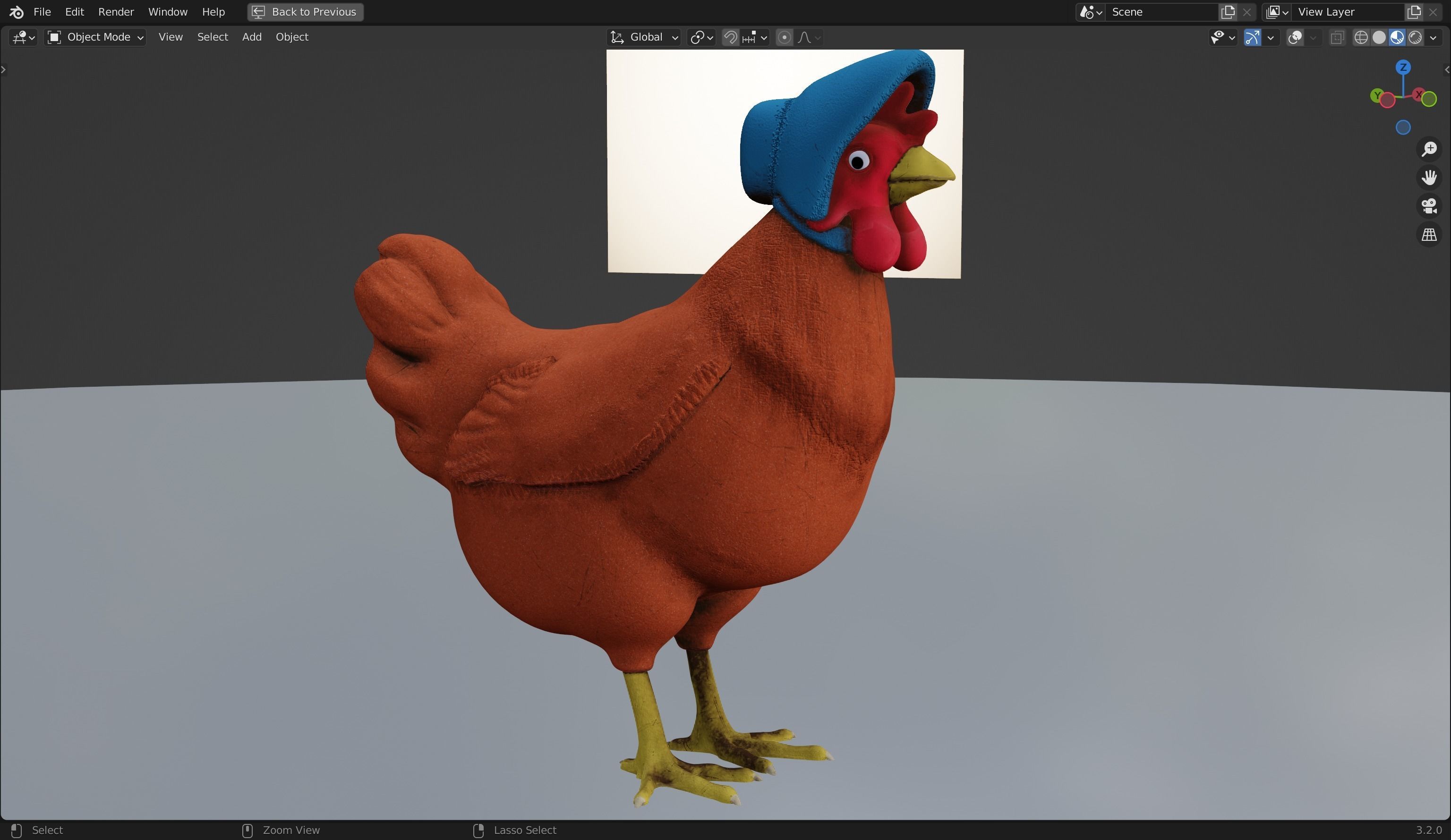 Charming Mrs Red Hen 3D Model from The Adventures of Peter Wheat Low-poly 3D model_22