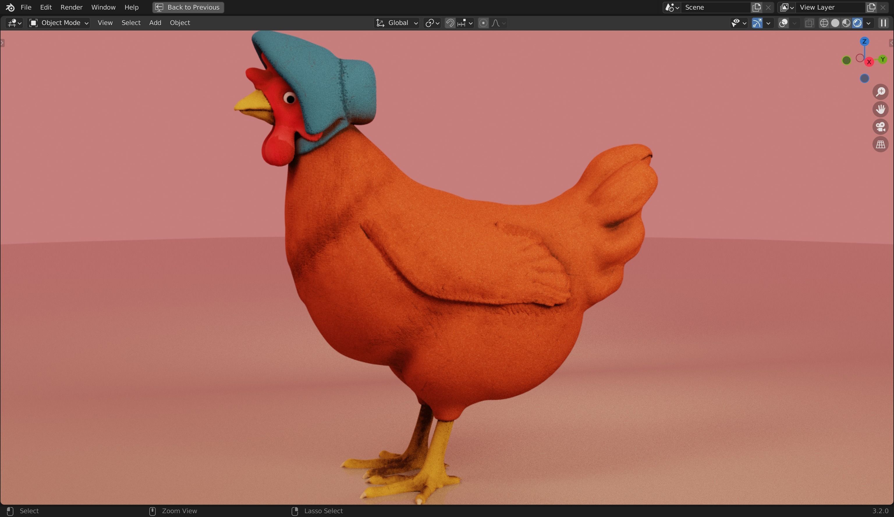 Charming Mrs Red Hen 3D Model from The Adventures of Peter Wheat Low-poly 3D model_14
