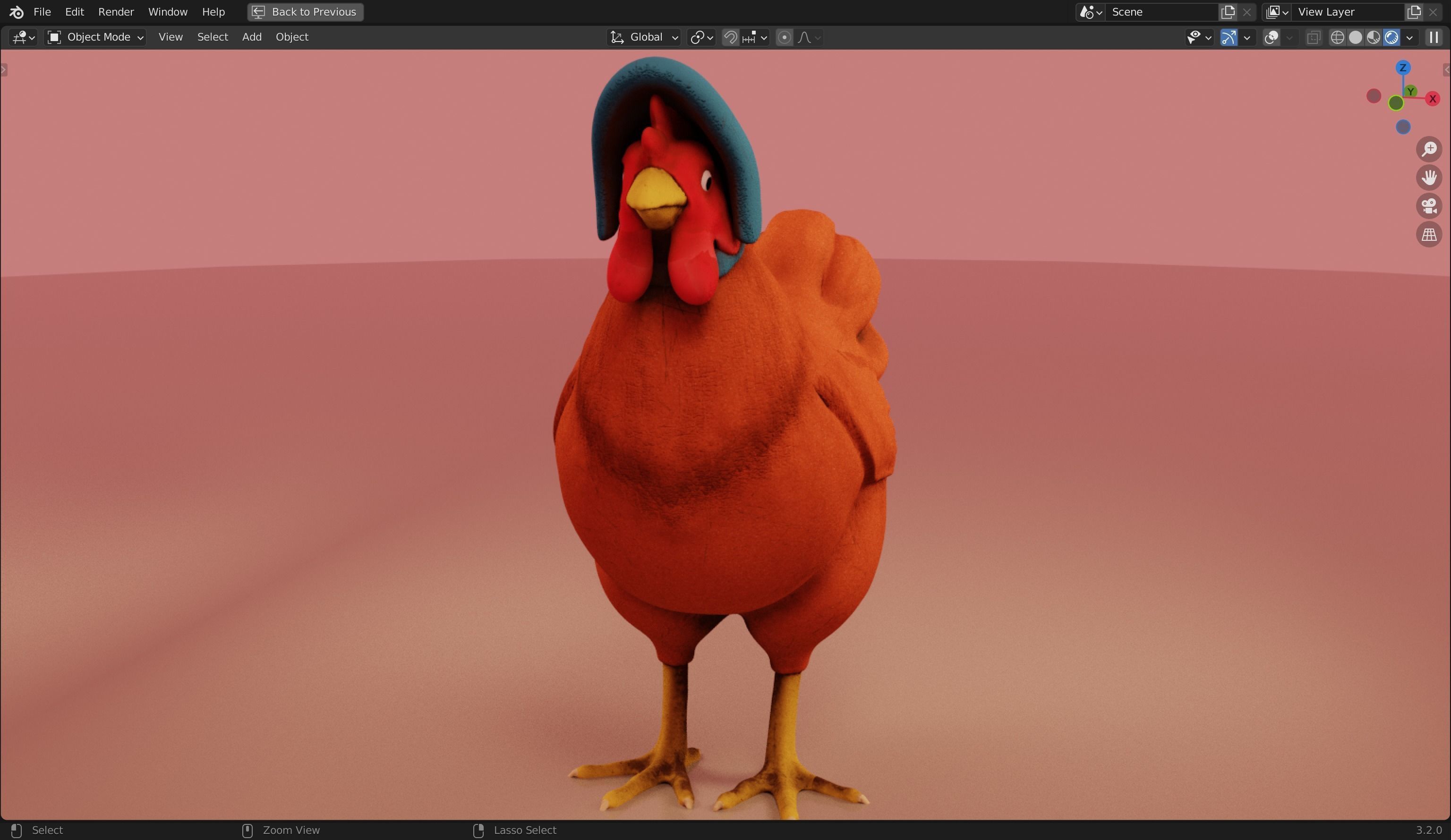 Charming Mrs Red Hen 3D Model from The Adventures of Peter Wheat Low-poly 3D model_3