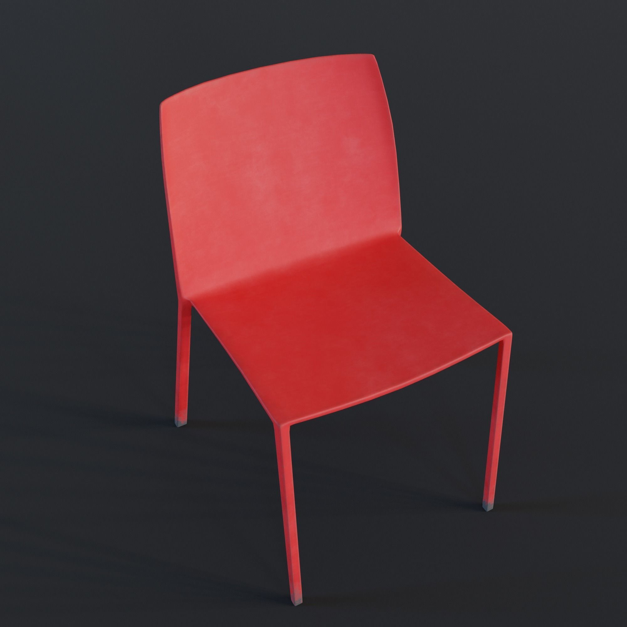 Stackable Plastic Chair Low-poly 3D model_23
