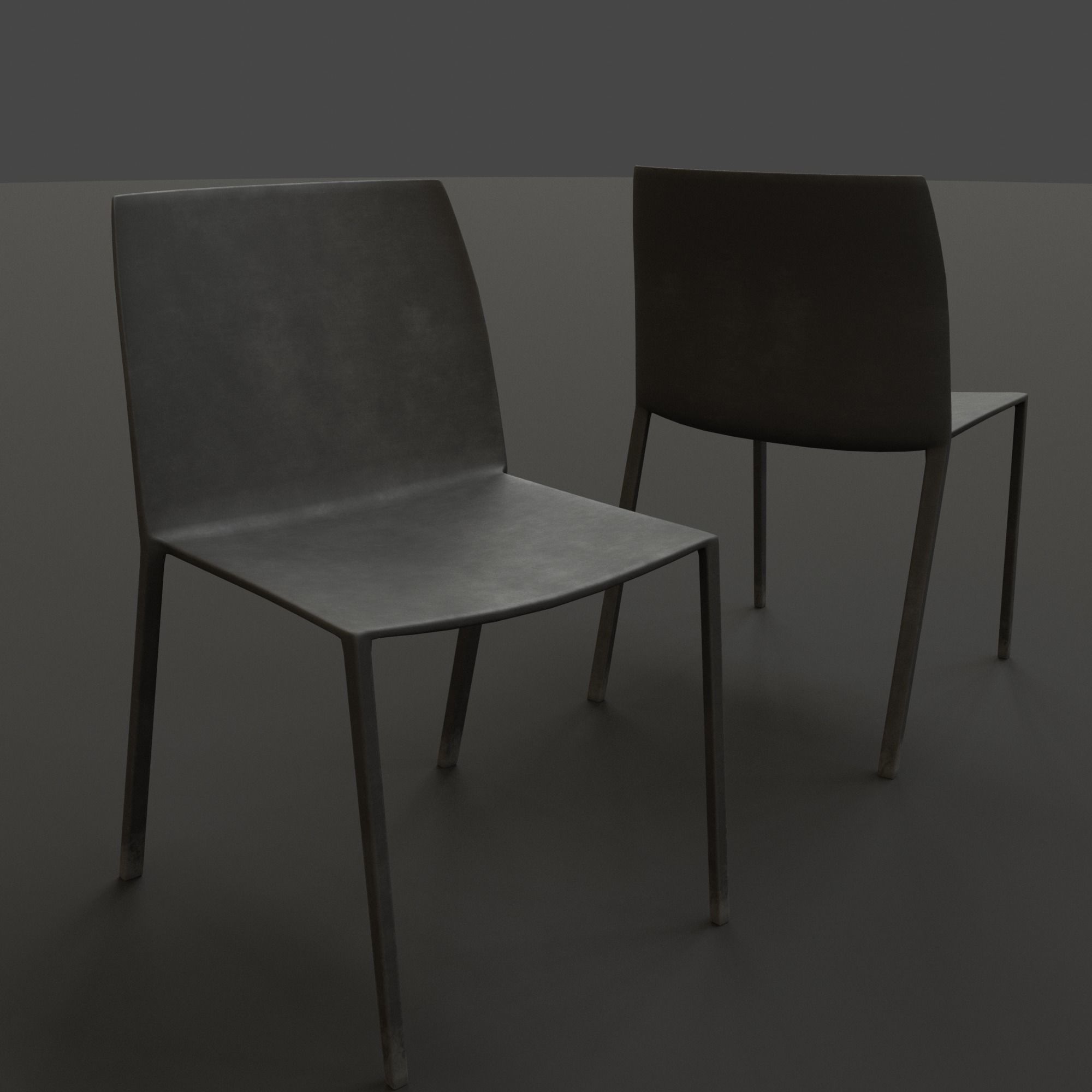Stackable Plastic Chair Low-poly 3D model_3