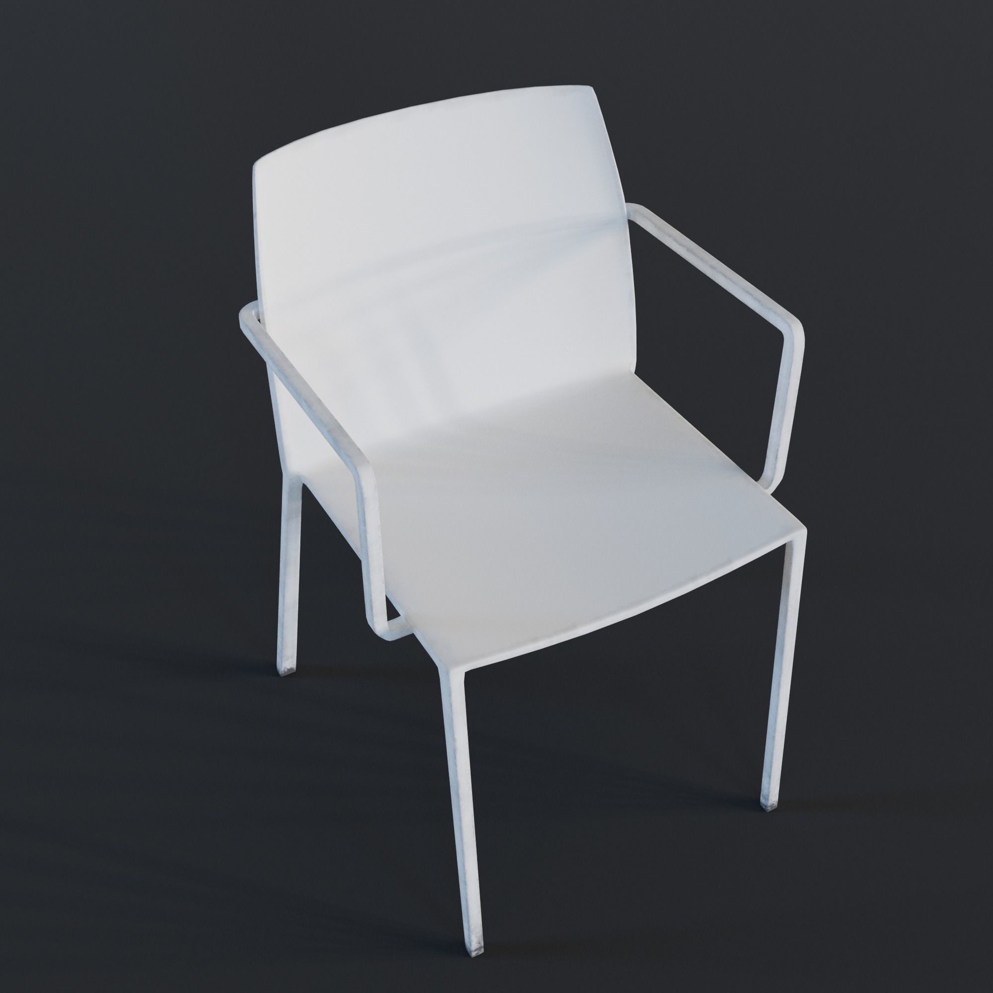 Stackable Plastic Chair Low-poly 3D model_32