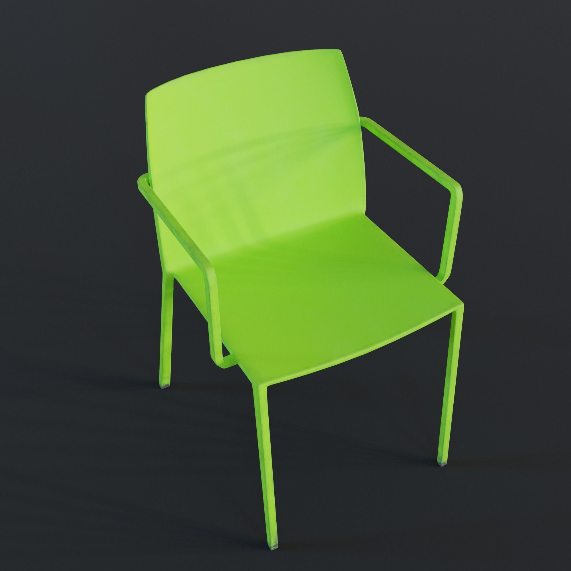 Stackable Plastic Chair Low-poly 3D model_28