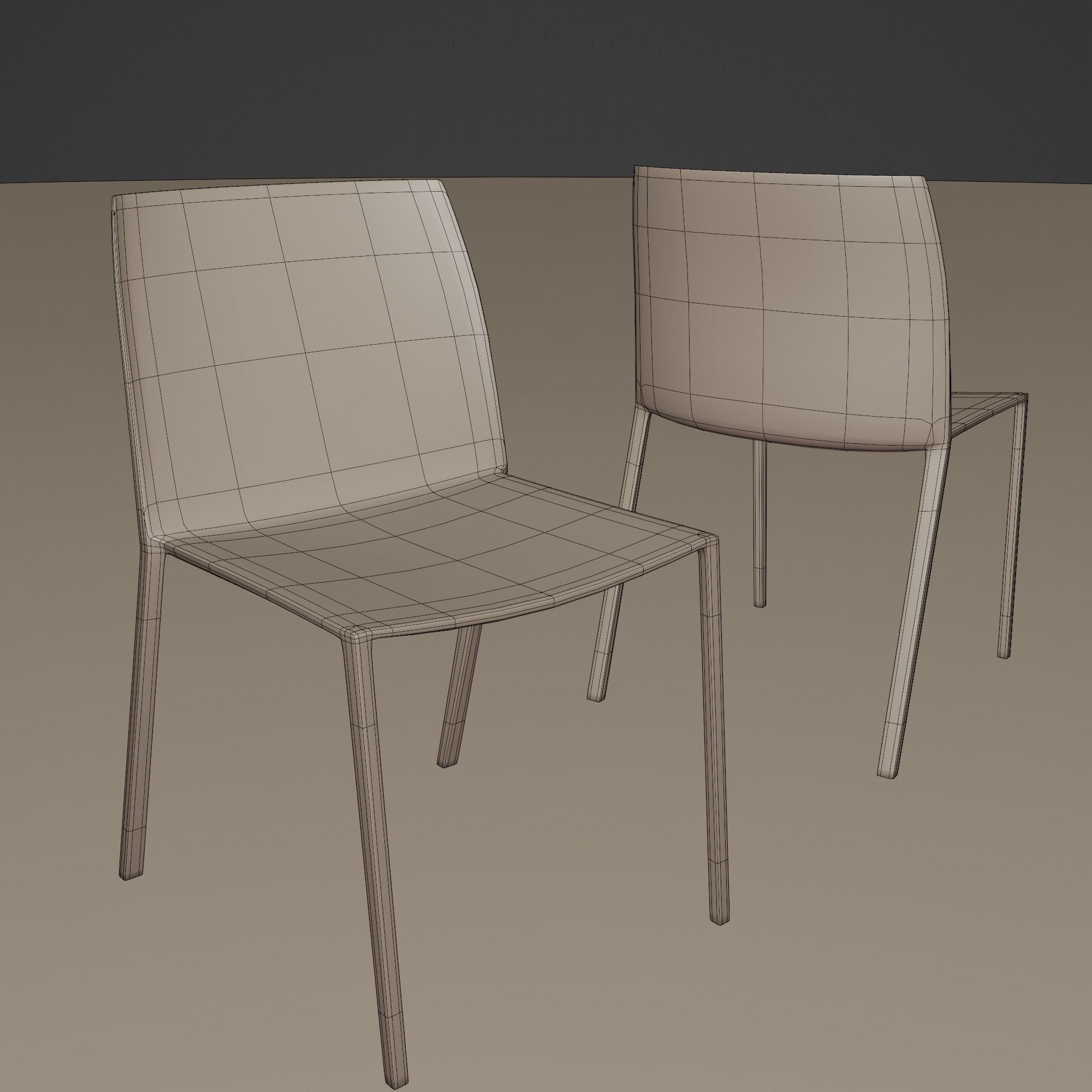 Stackable Plastic Chair Low-poly 3D model_34