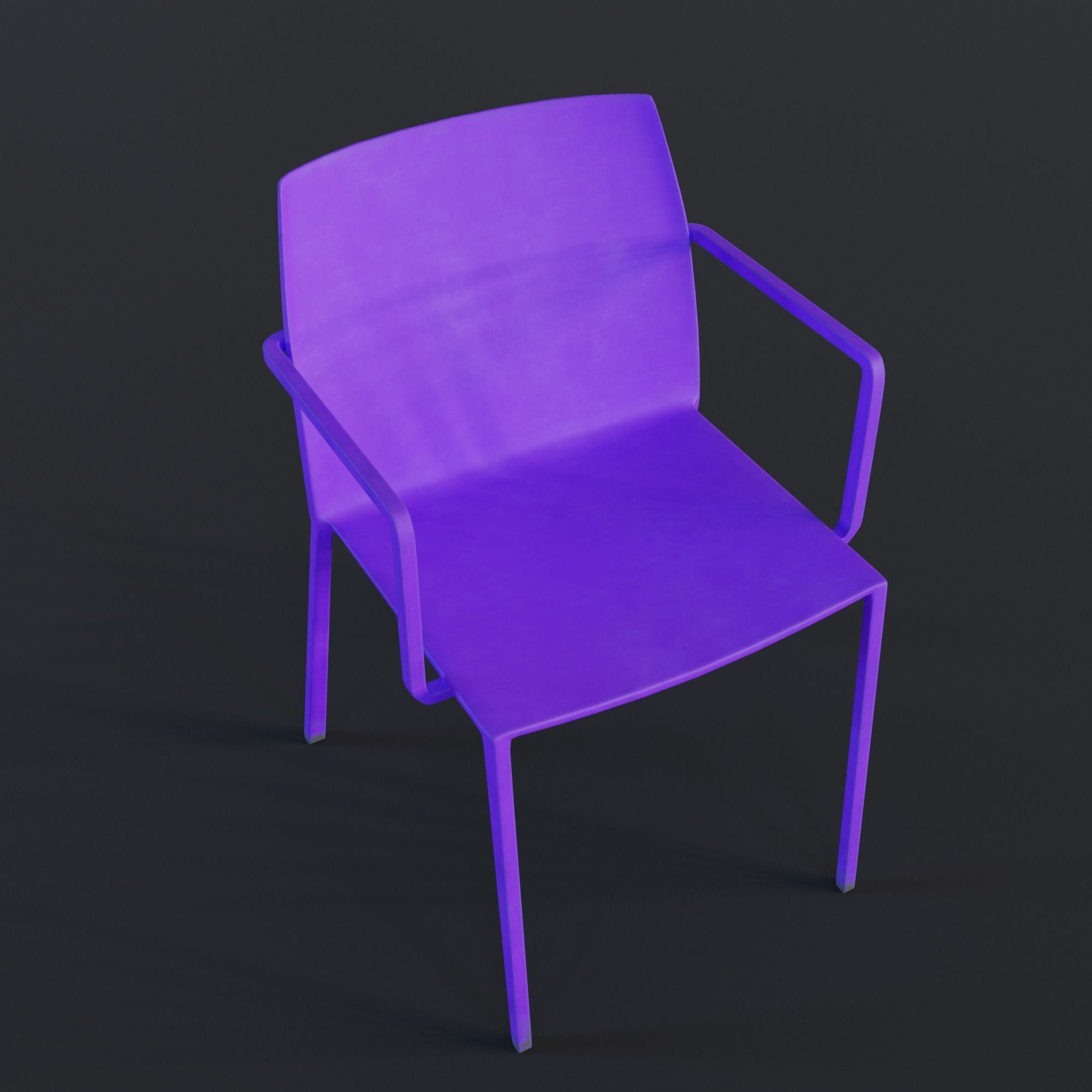 Stackable Plastic Chair Low-poly 3D model_30