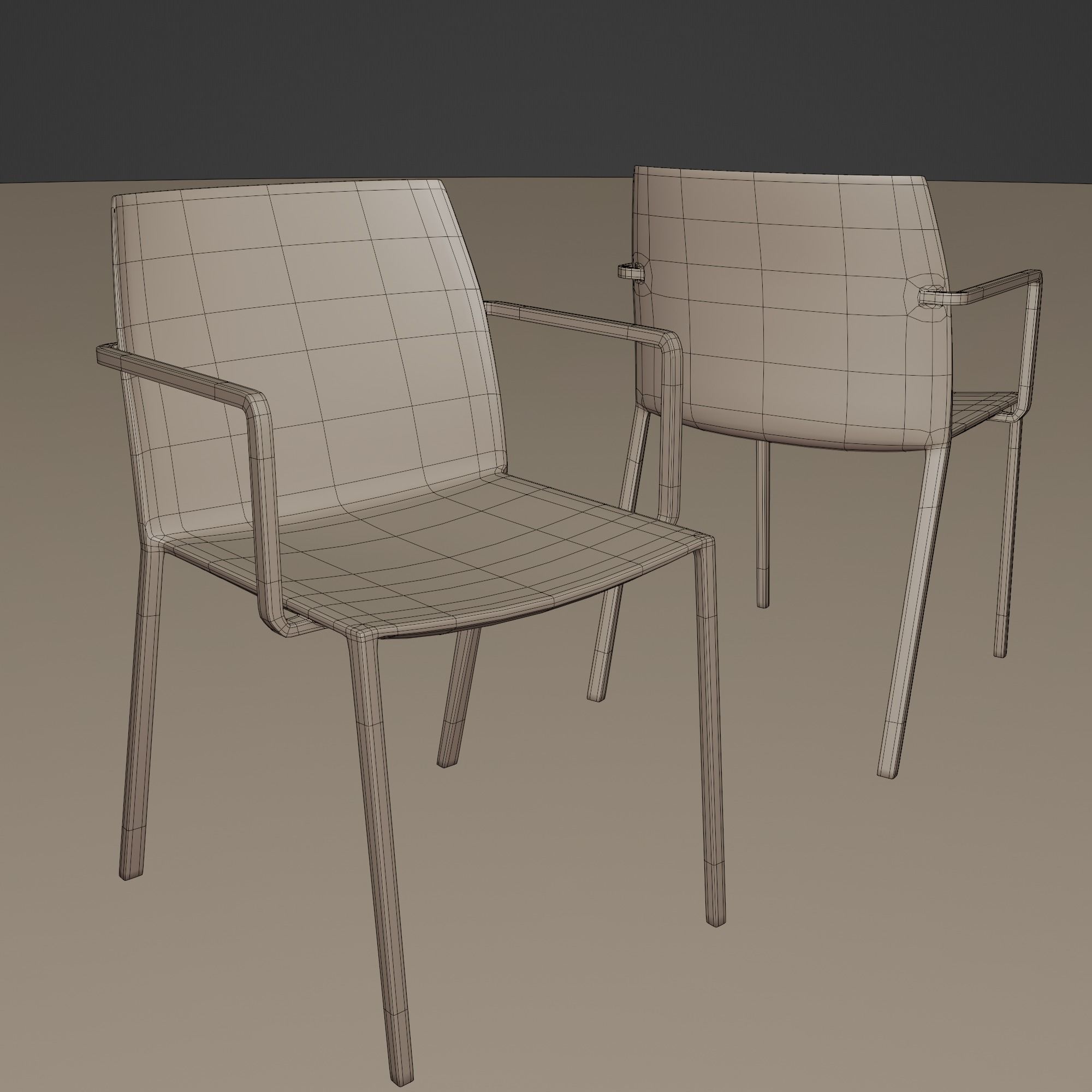 Stackable Plastic Chair Low-poly 3D model_35