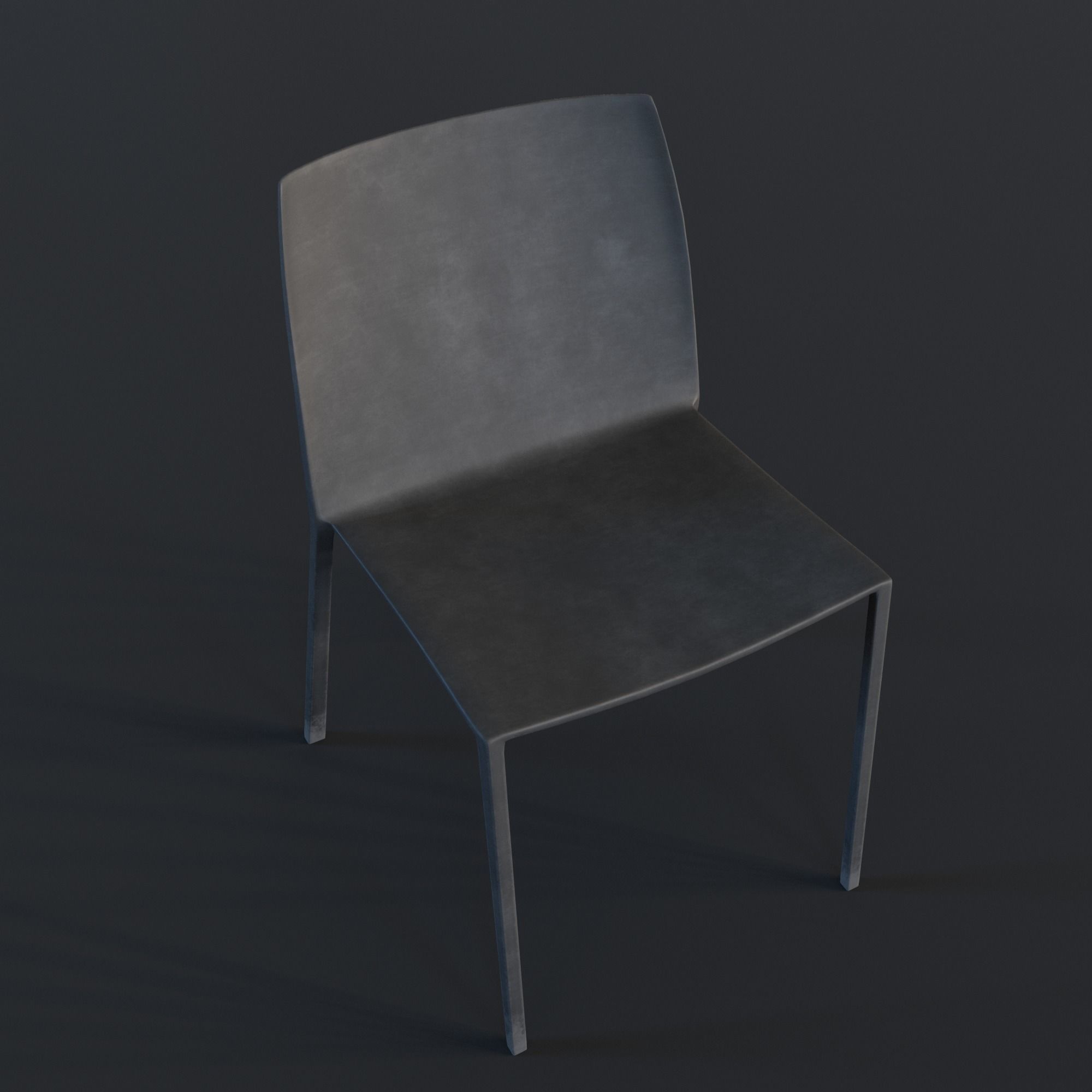 Stackable Plastic Chair Low-poly 3D model_18