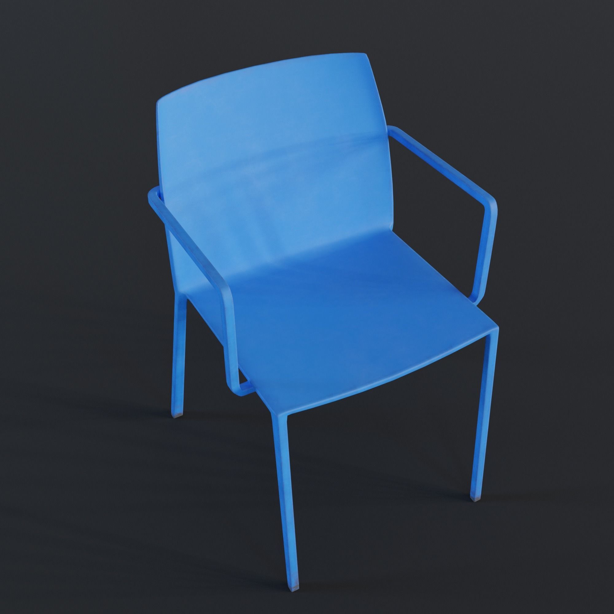 Stackable Plastic Chair Low-poly 3D model_27