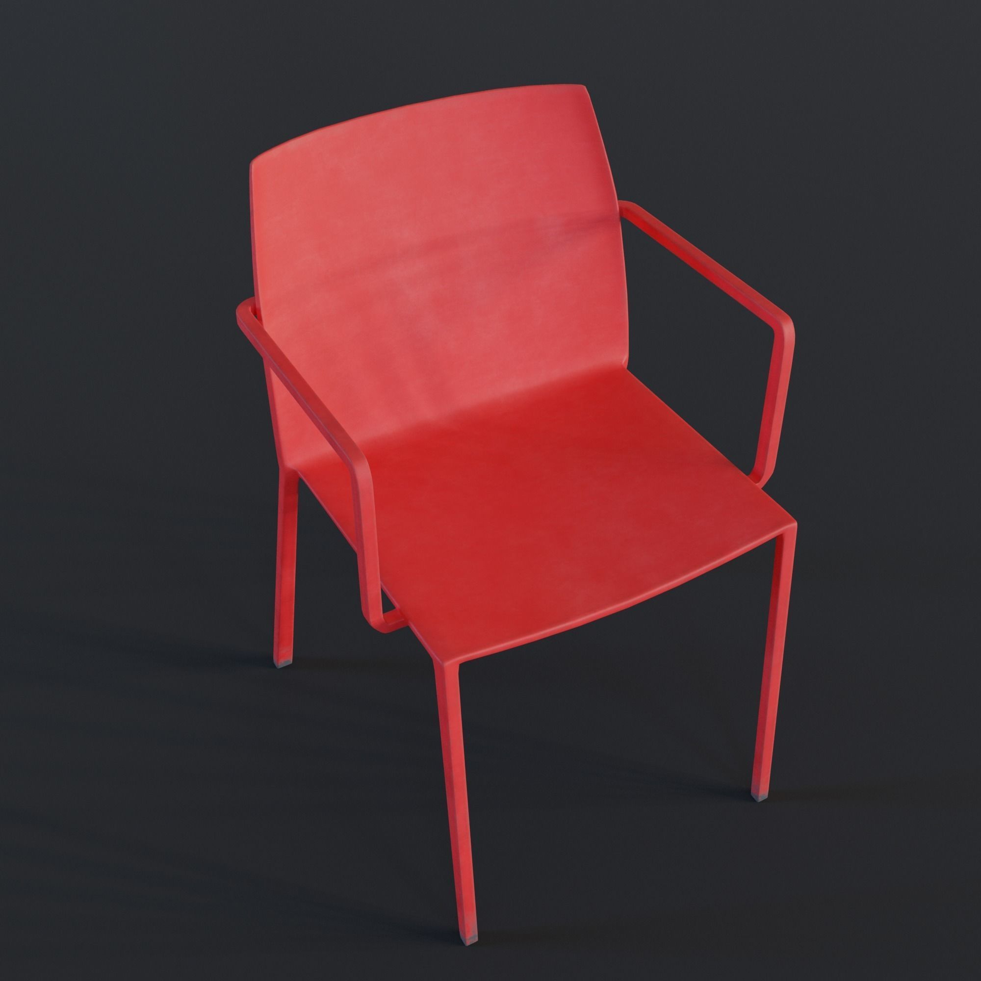 Stackable Plastic Chair Low-poly 3D model_31
