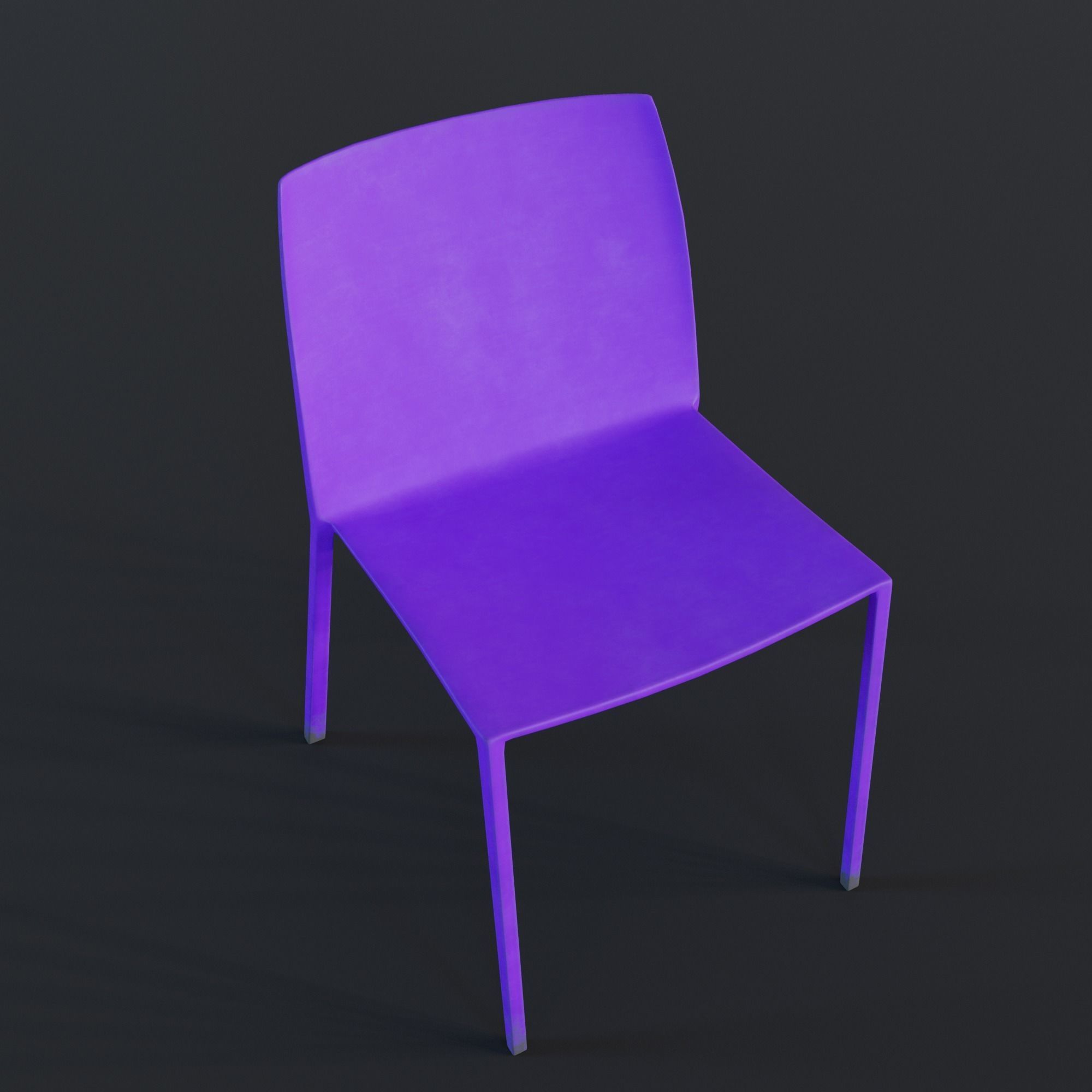 Stackable Plastic Chair Low-poly 3D model_22