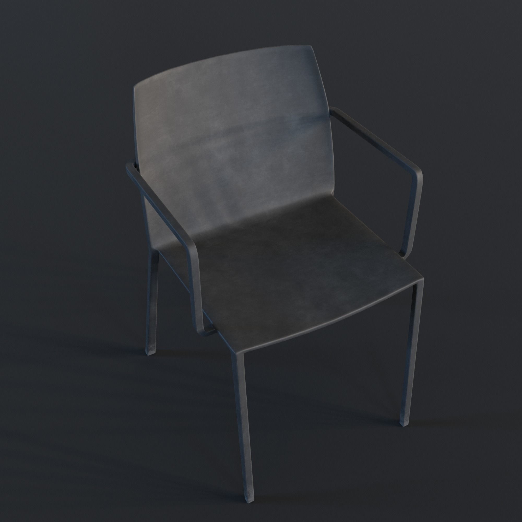 Stackable Plastic Chair Low-poly 3D model_26