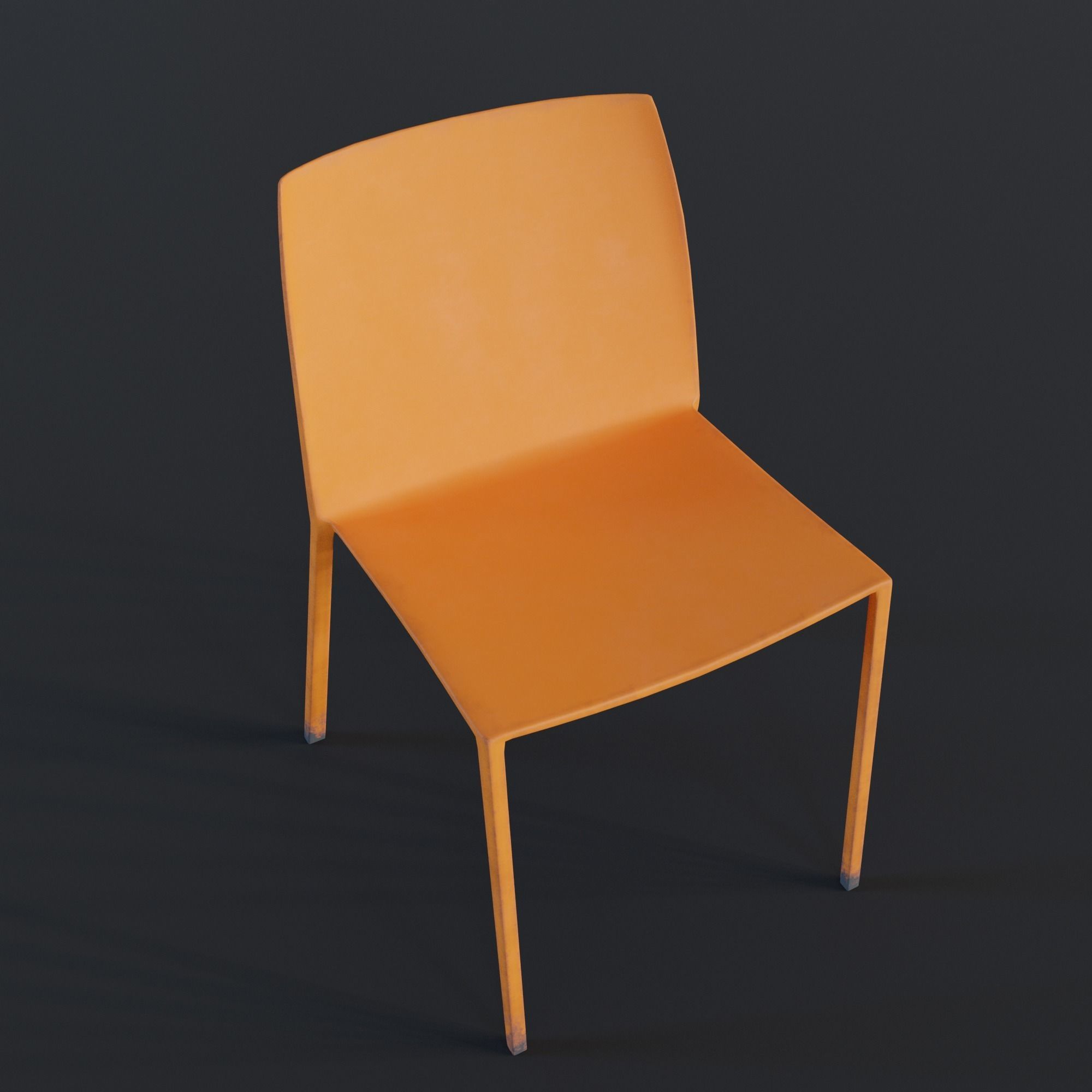 Stackable Plastic Chair Low-poly 3D model_21