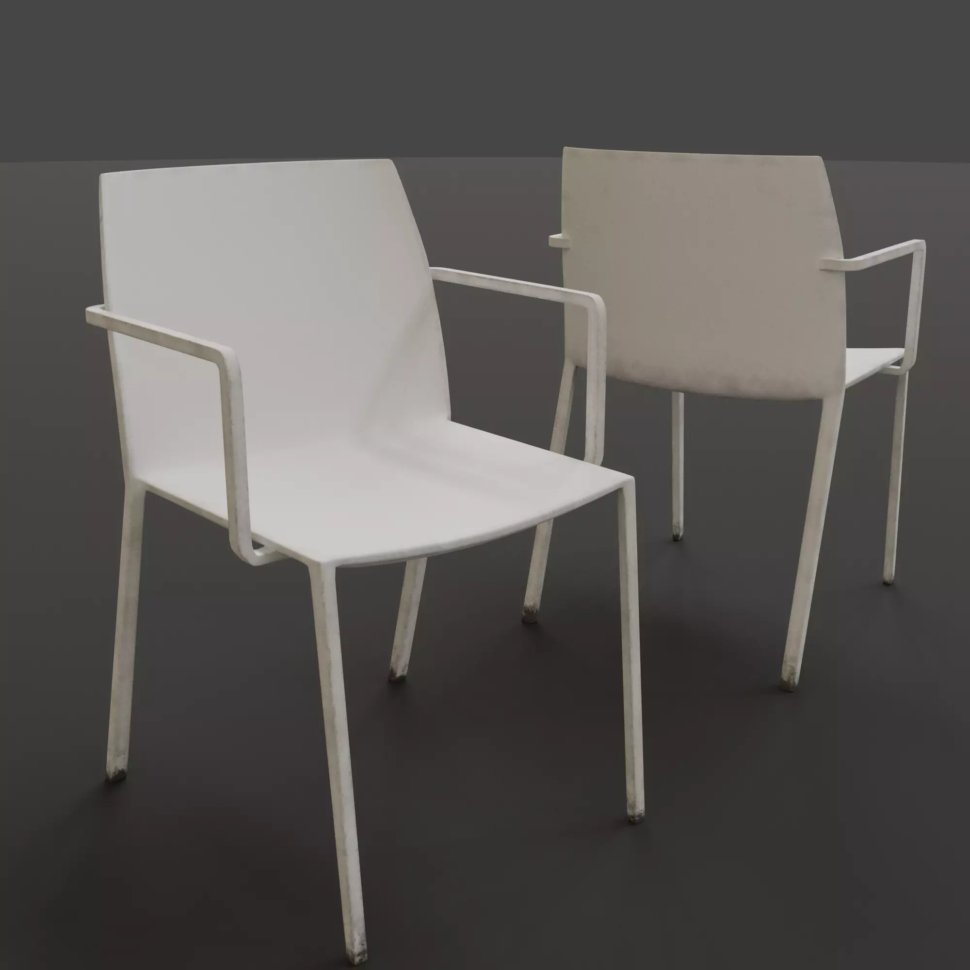 Stackable Plastic Chair Low-poly 3D model_0