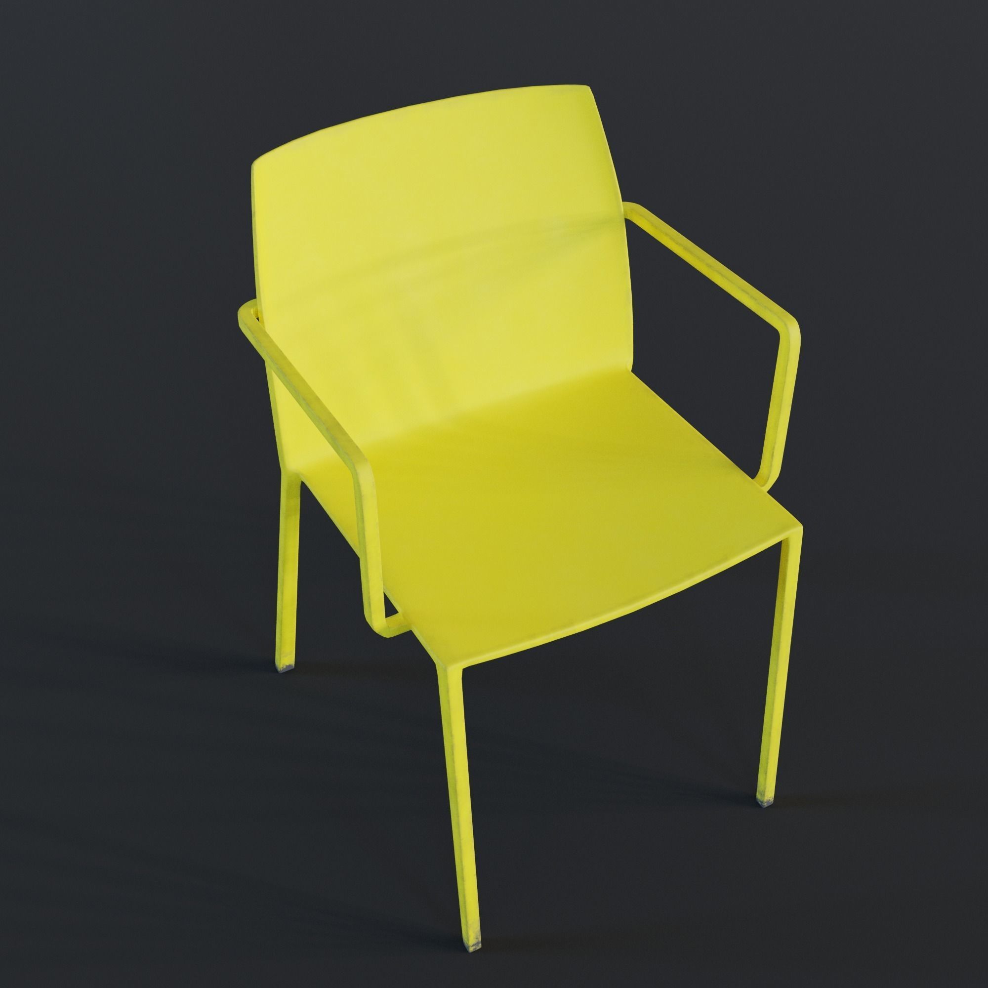 Stackable Plastic Chair Low-poly 3D model_33