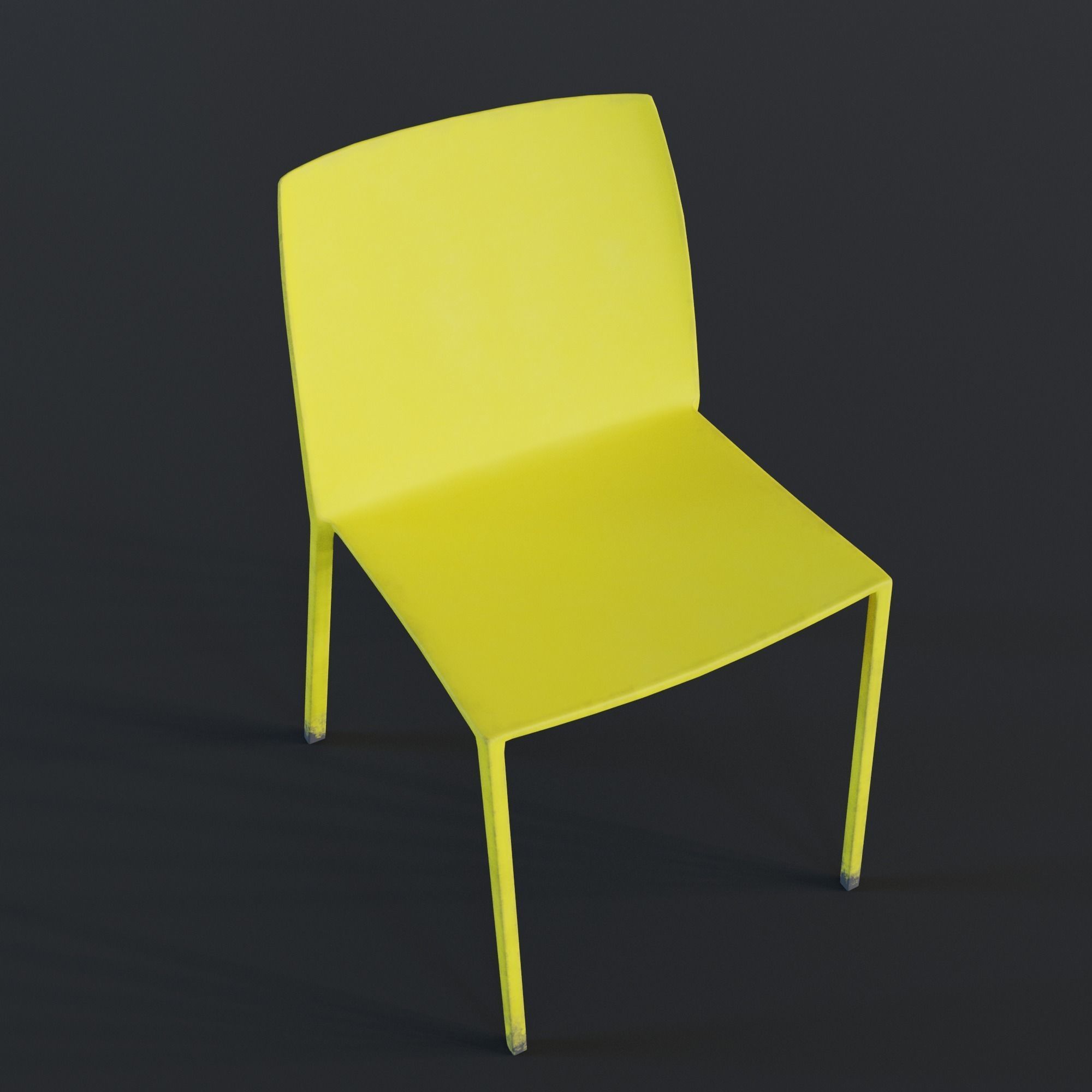 Stackable Plastic Chair Low-poly 3D model_25