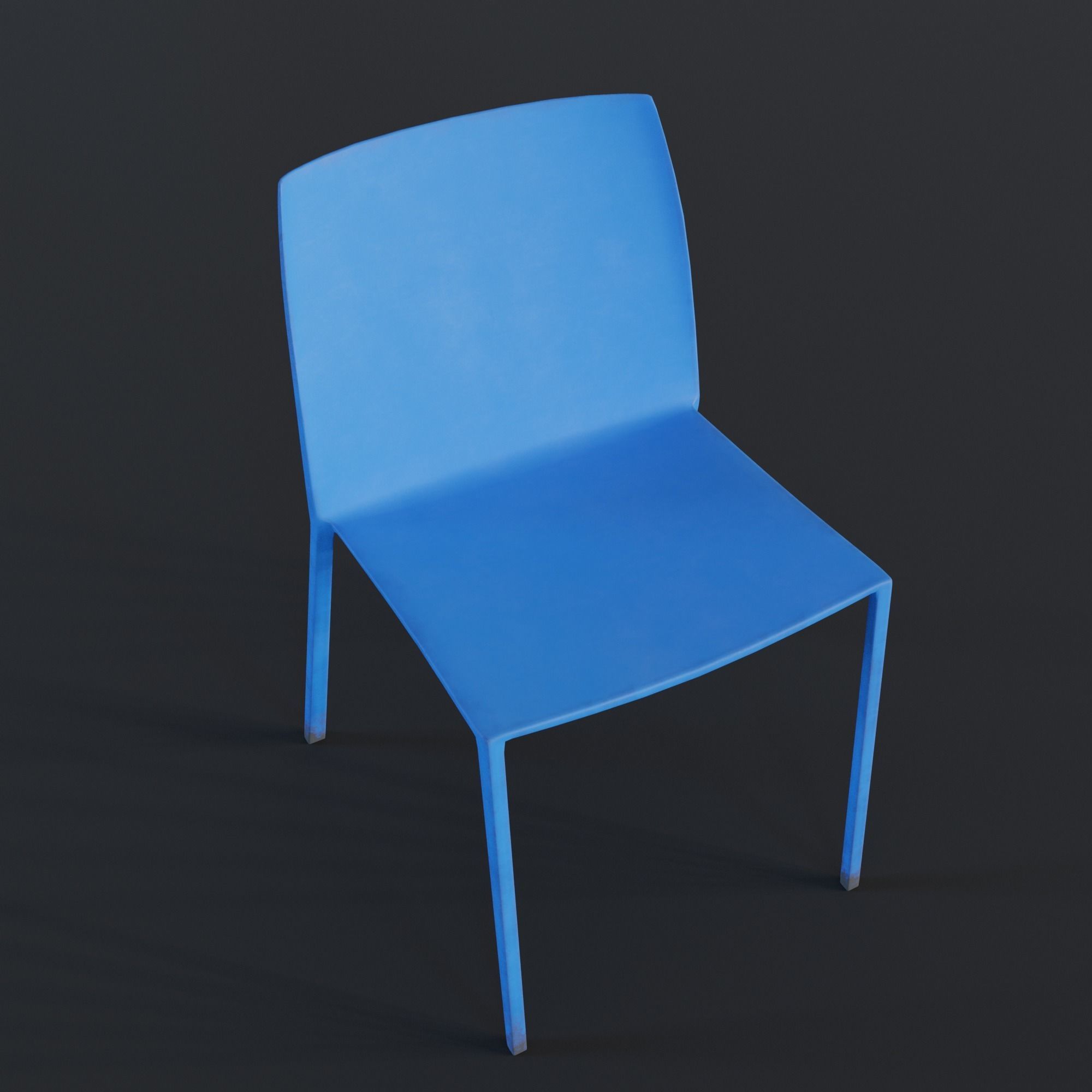 Stackable Plastic Chair Low-poly 3D model_19