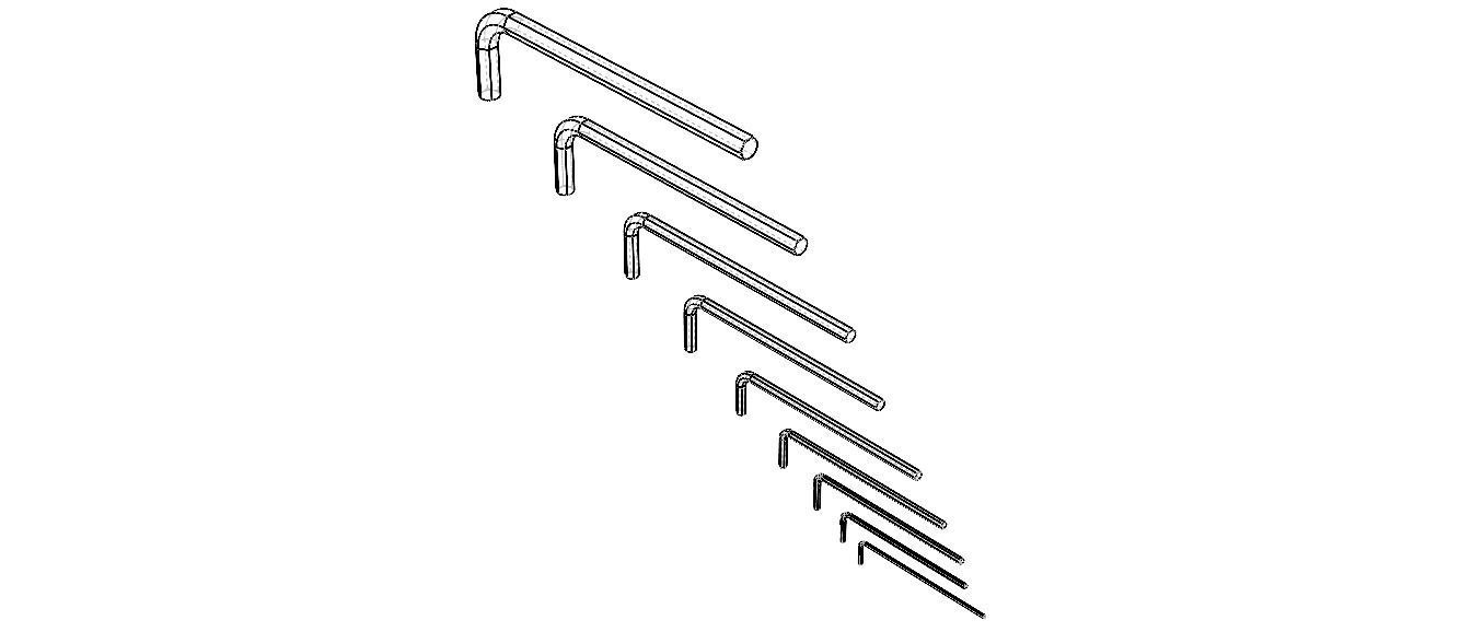 Hex Keys - Long Series Metric 3D model_7