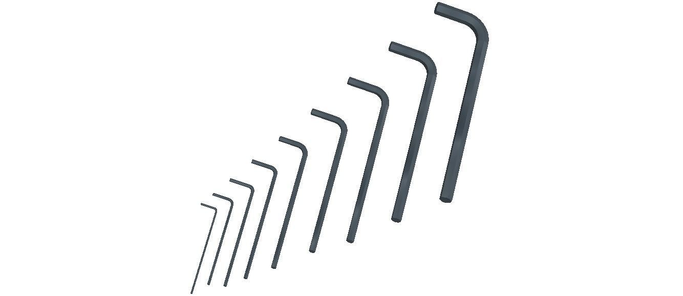 Hex Keys - Long Series Metric 3D model_13