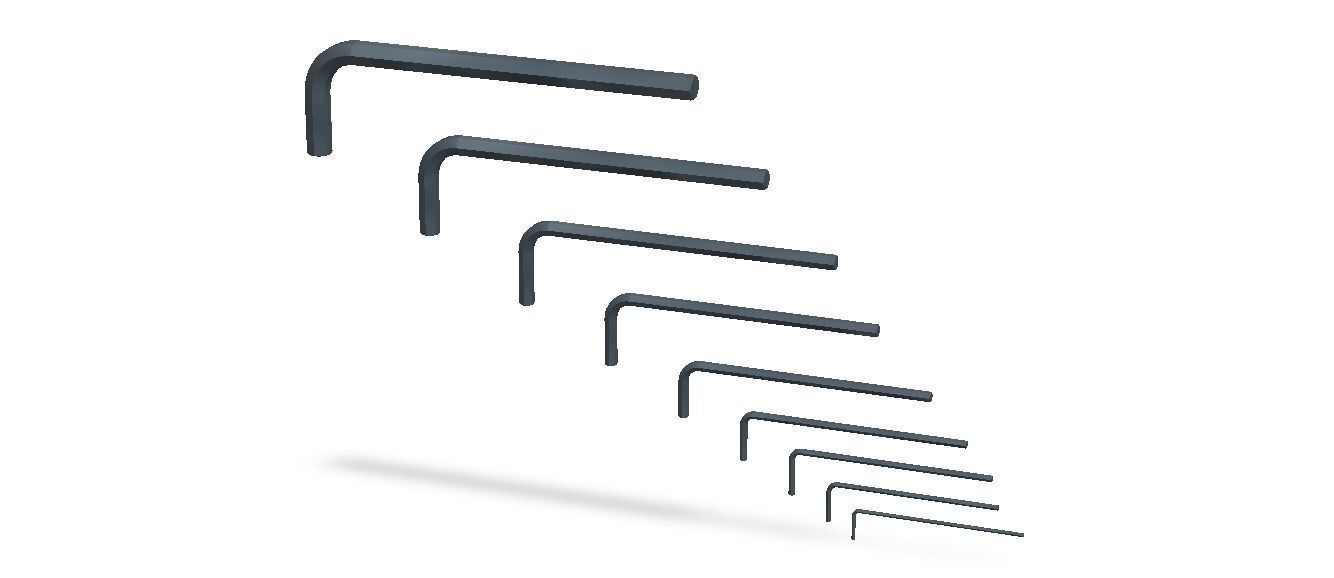 Hex Keys - Long Series Metric 3D model_5