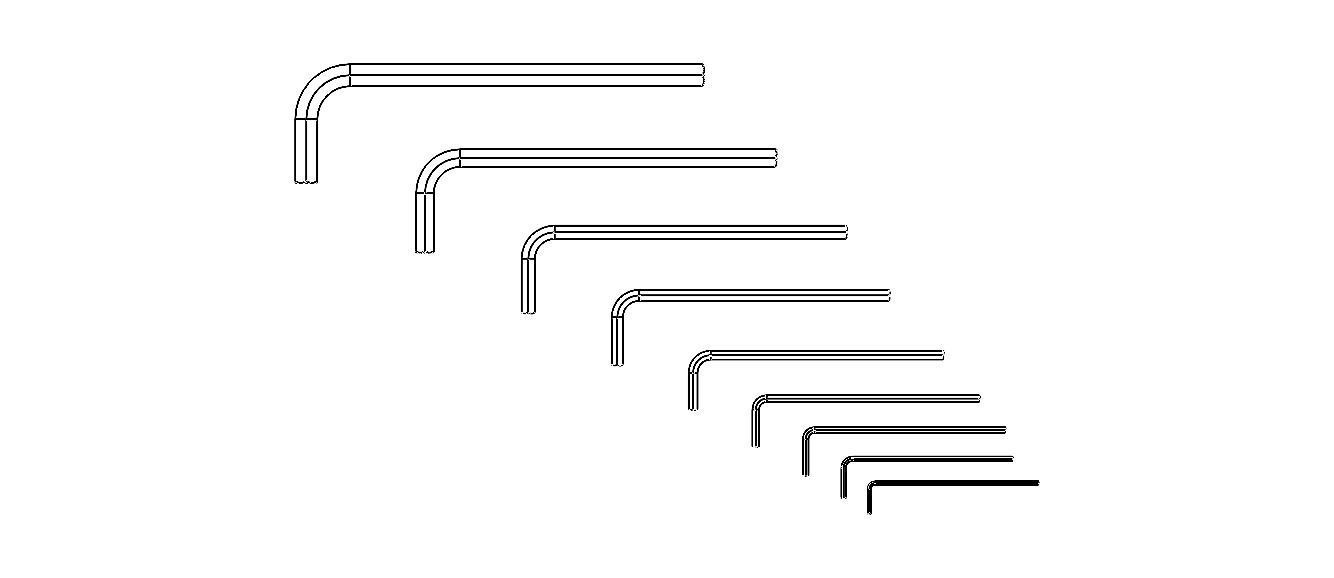 Hex Keys - Long Series Metric 3D model_18