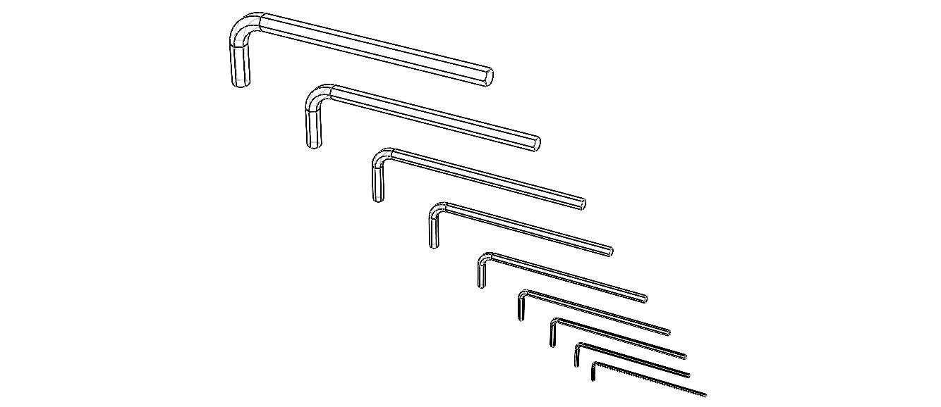 Hex Keys - Long Series Metric 3D model_15