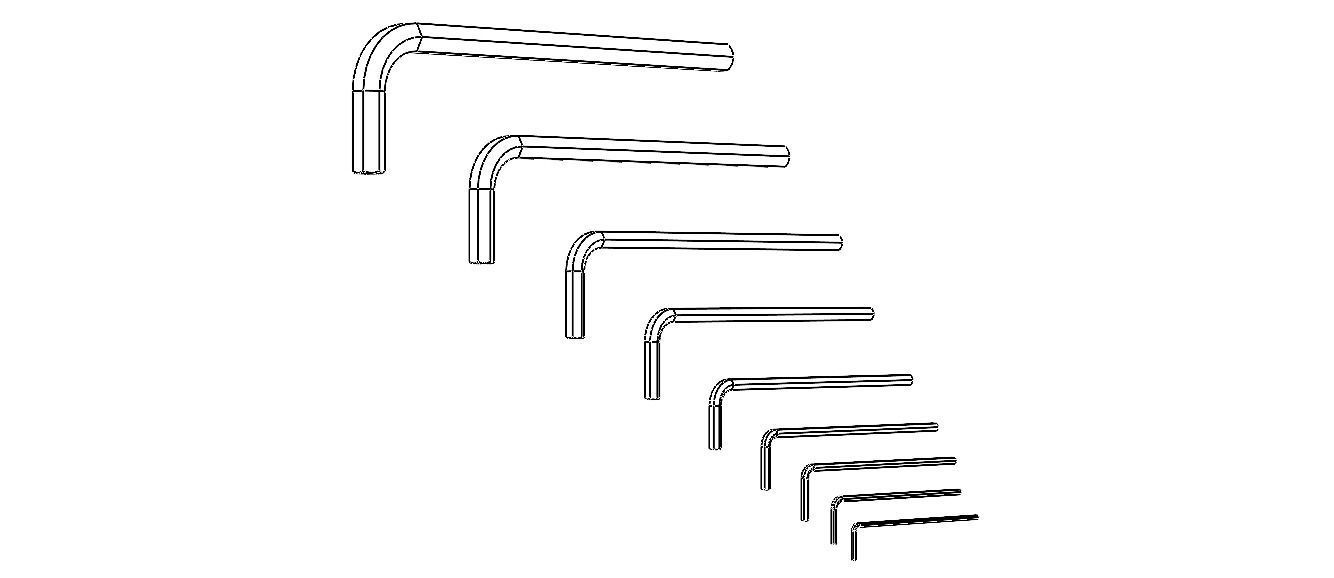 Hex Keys - Long Series Metric 3D model_22