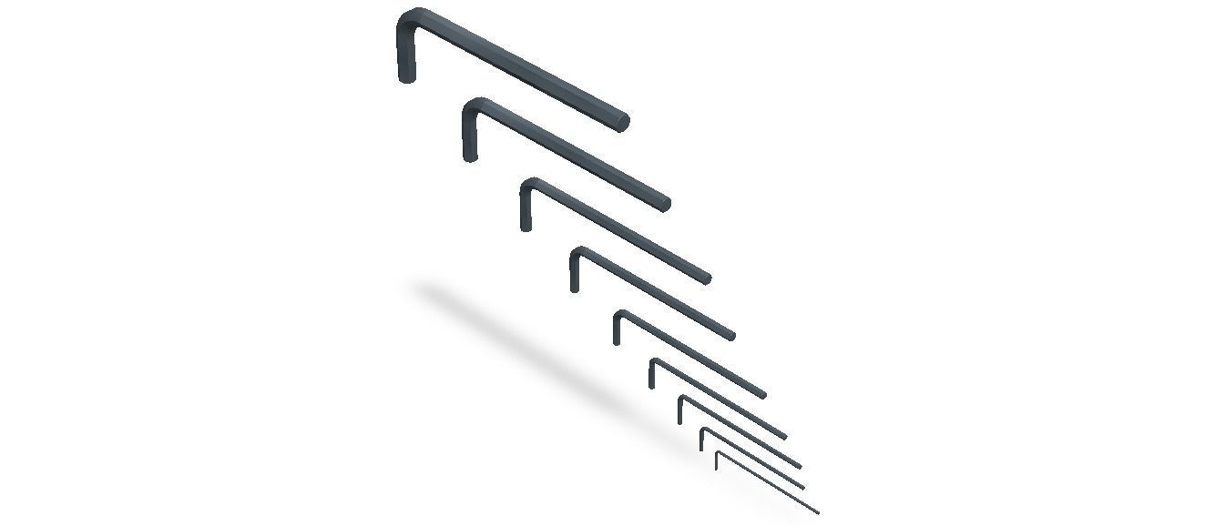 Hex Keys - Long Series Metric 3D model_9