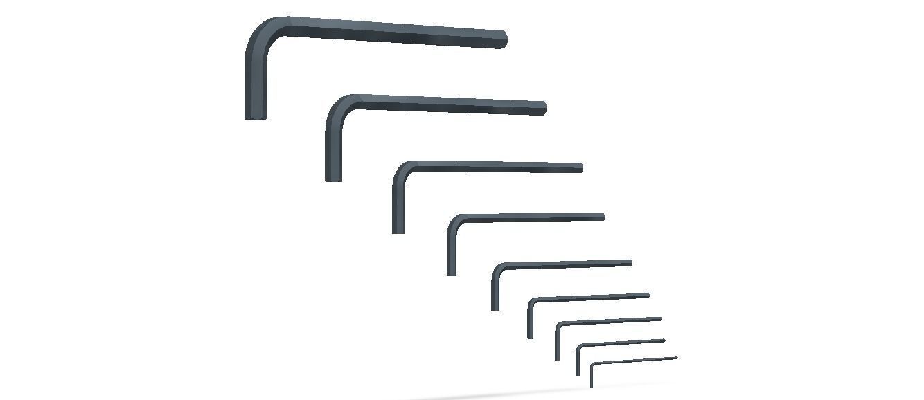 Hex Keys - Long Series Metric 3D model_25