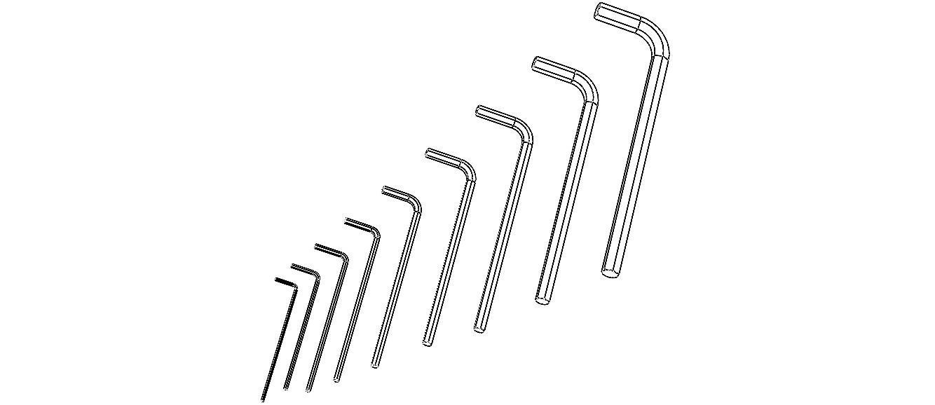 Hex Keys - Long Series Metric 3D model_10