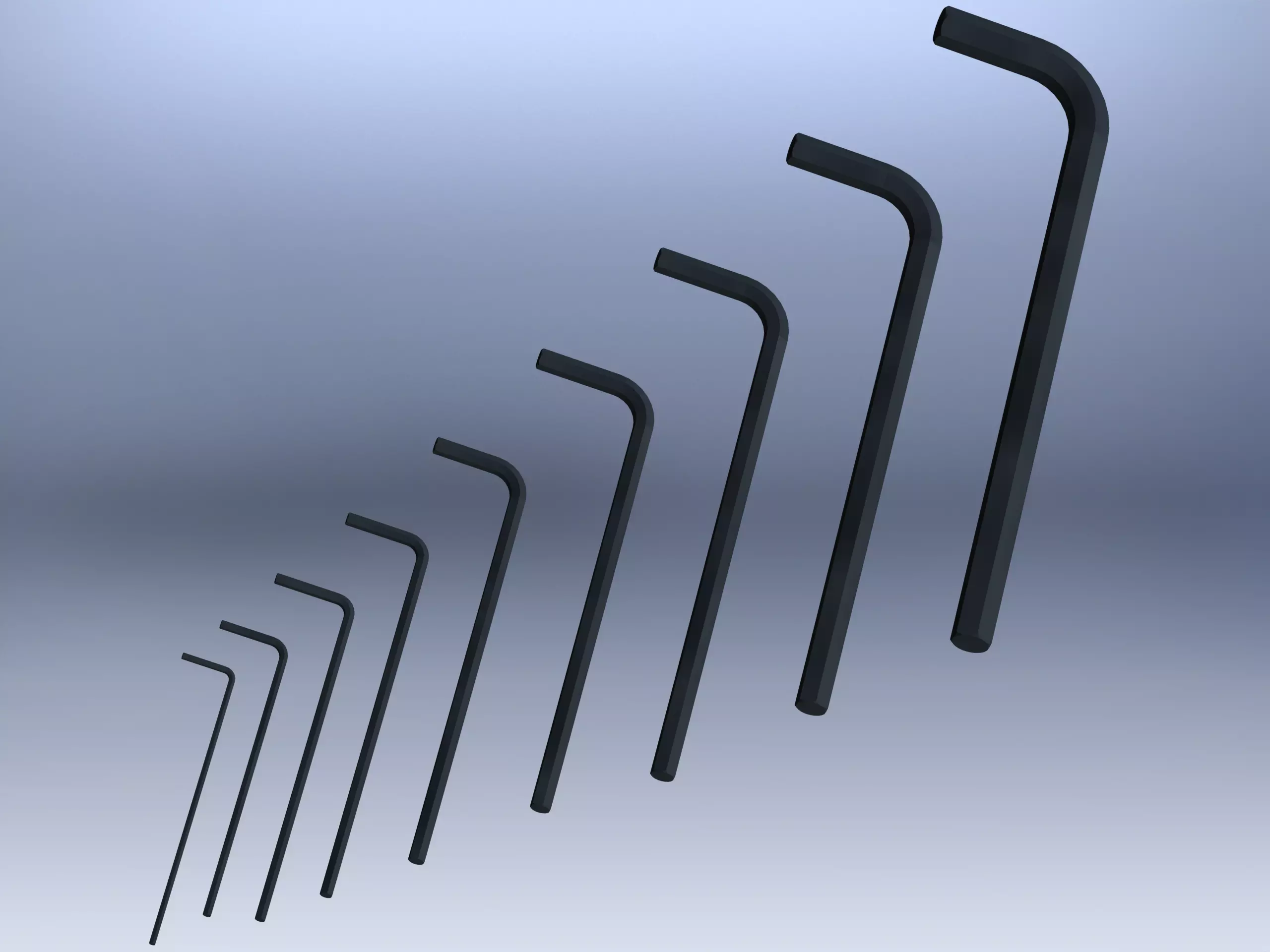 Hex Keys - Long Series Metric 3D model_0