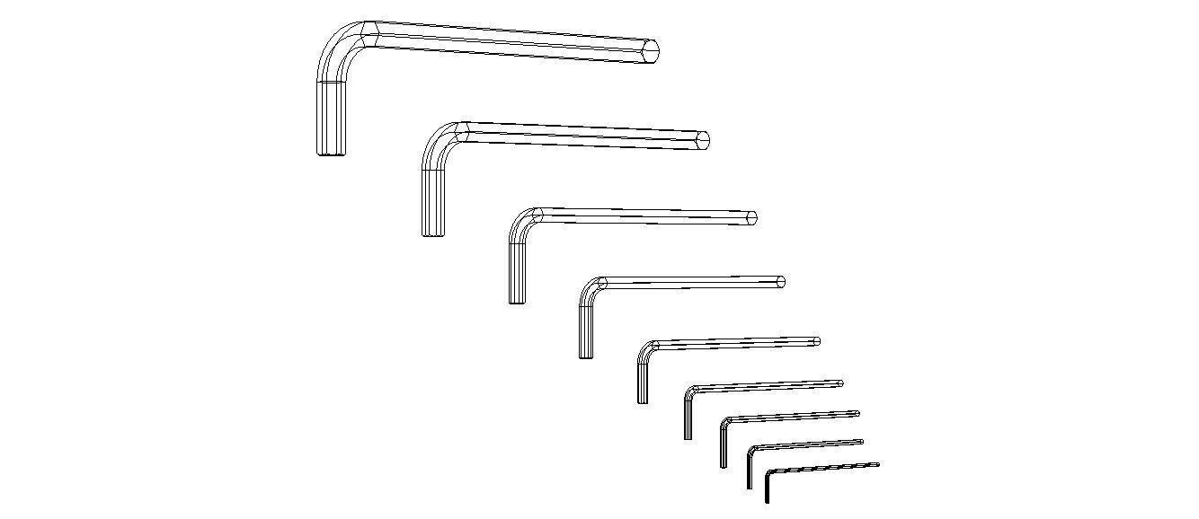 Hex Keys - Long Series Metric 3D model_24