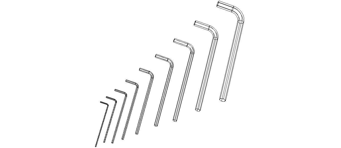 Hex Keys - Long Series Metric 3D model_12