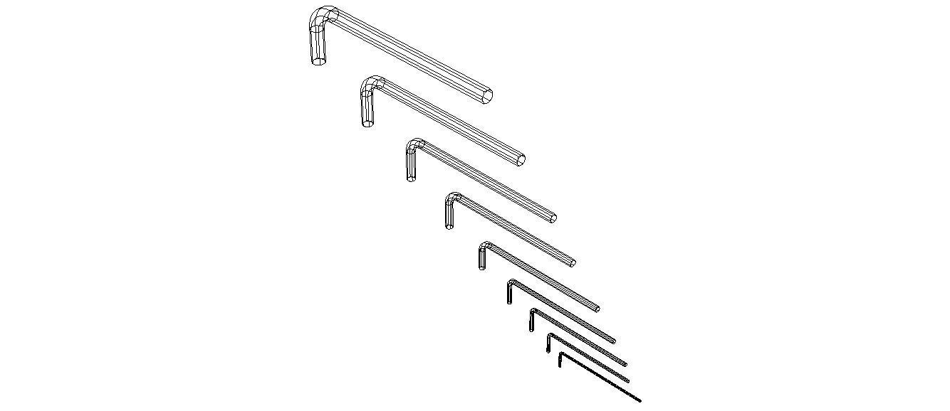 Hex Keys - Long Series Metric 3D model_8