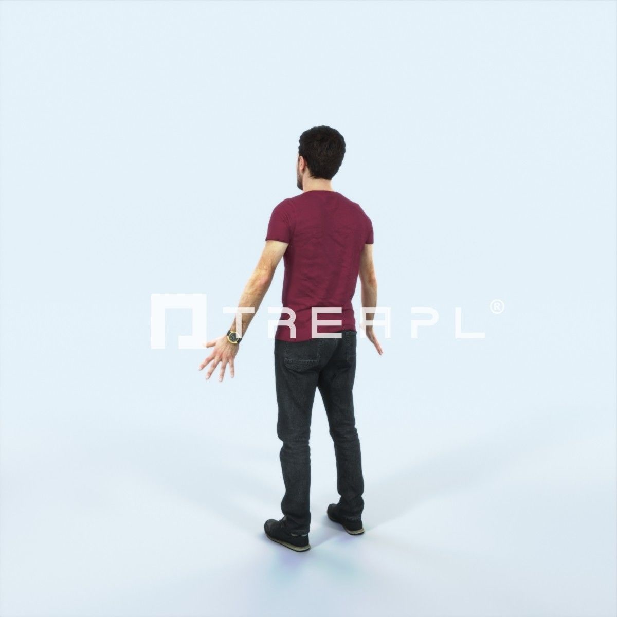 Flow 01H Animated Rigged Casual Man Low-poly 3D model_4