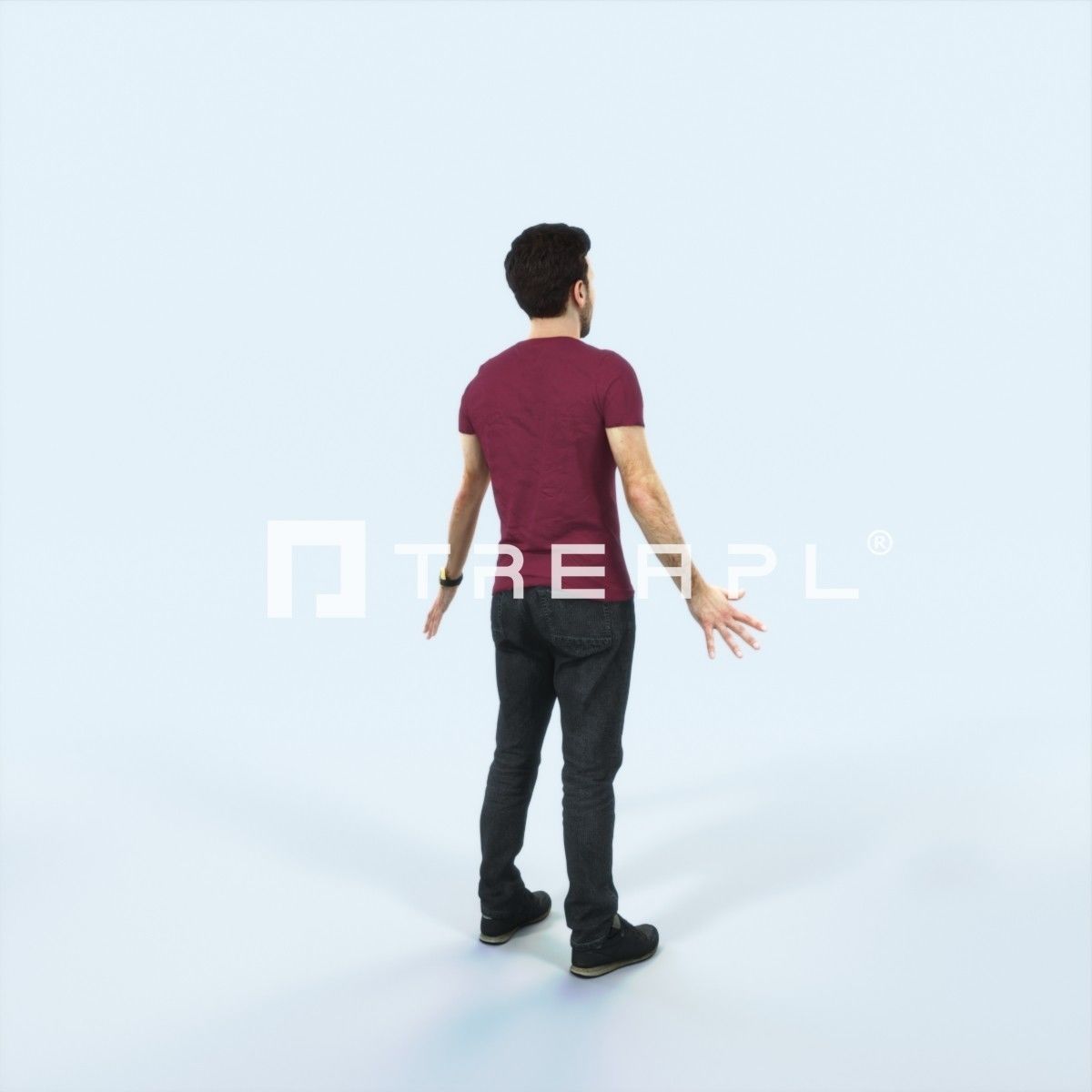 Flow 01H Animated Rigged Casual Man Low-poly 3D model_3