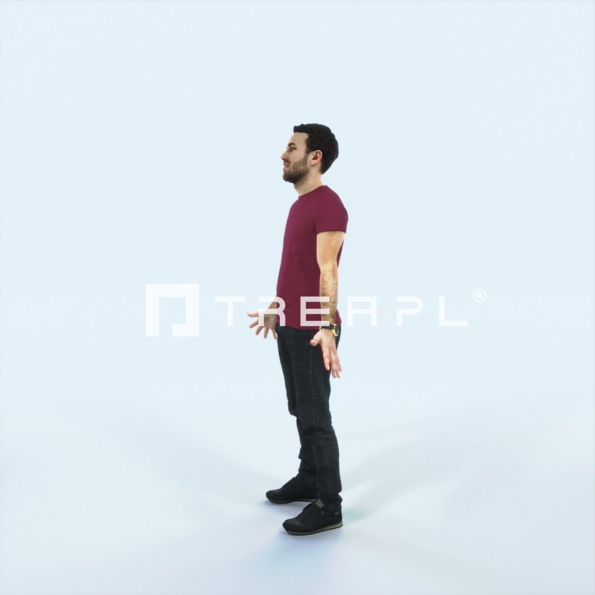 Flow 01H Animated Rigged Casual Man Low-poly 3D model_5