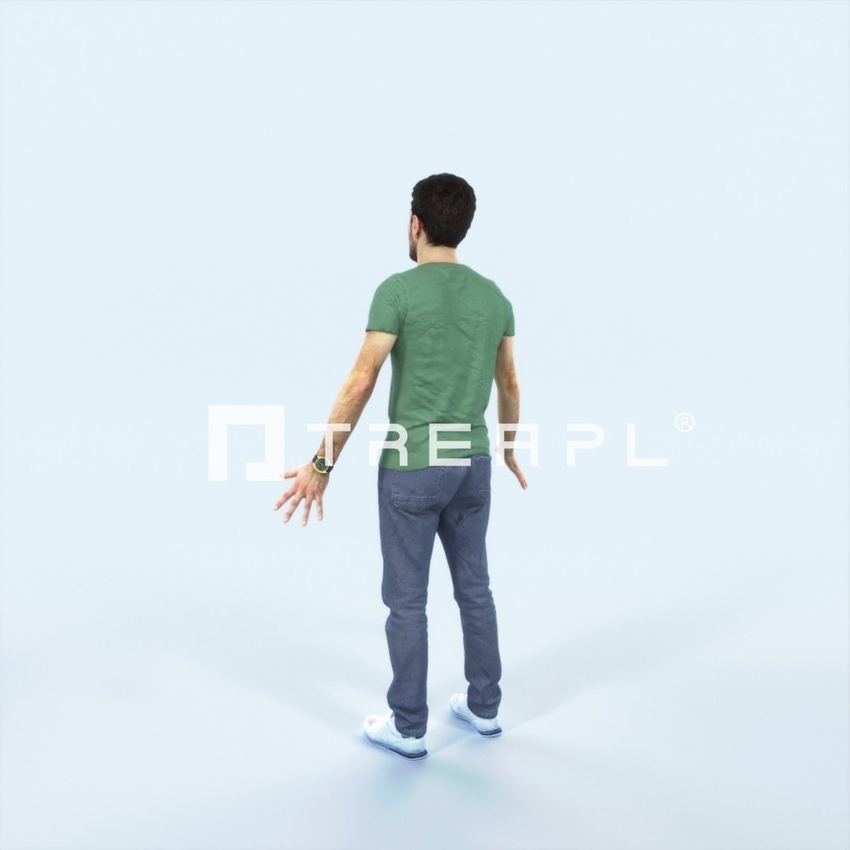 Flow 01F Animated Rigged Casual Man Low-poly 3D model_4