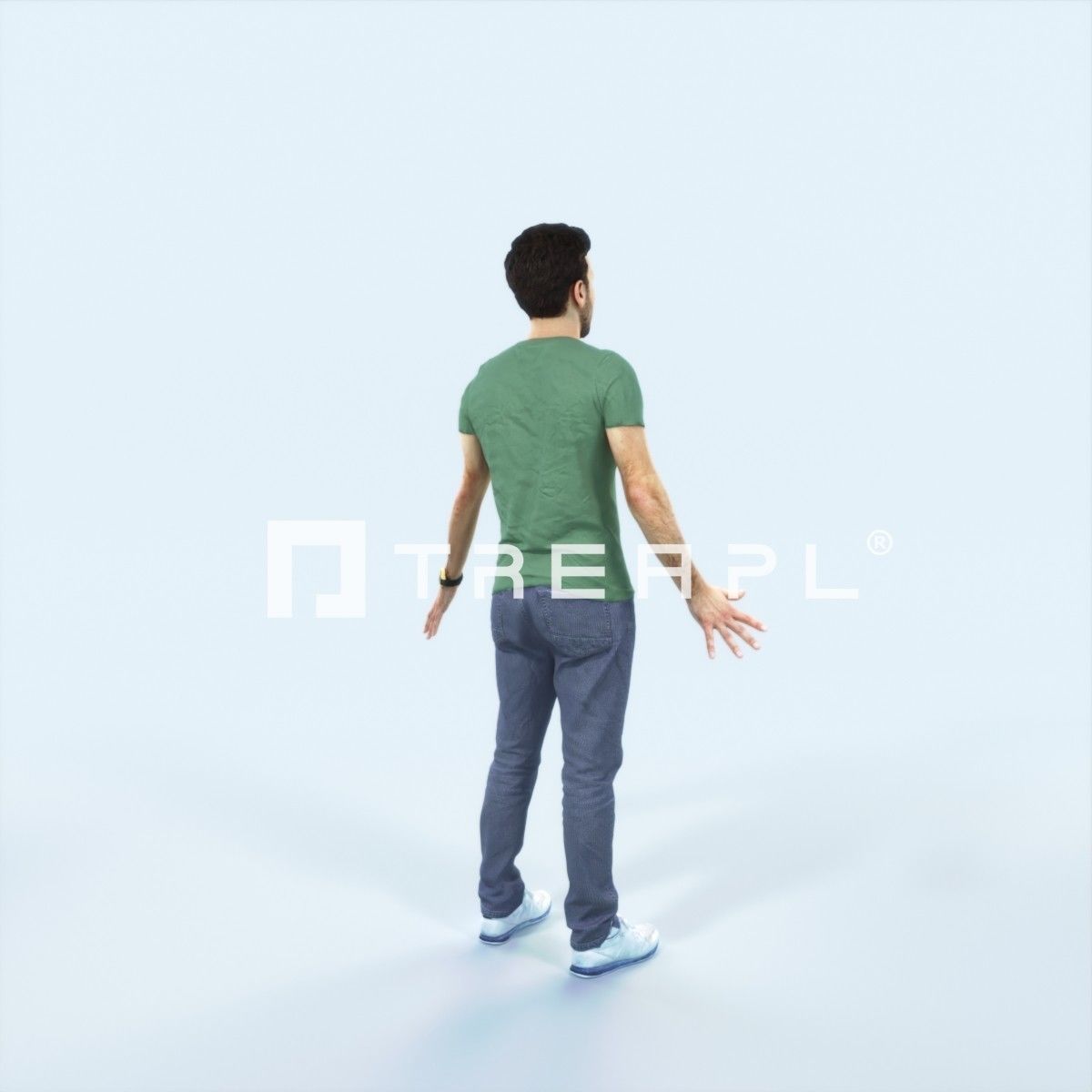 Flow 01F Animated Rigged Casual Man Low-poly 3D model_3