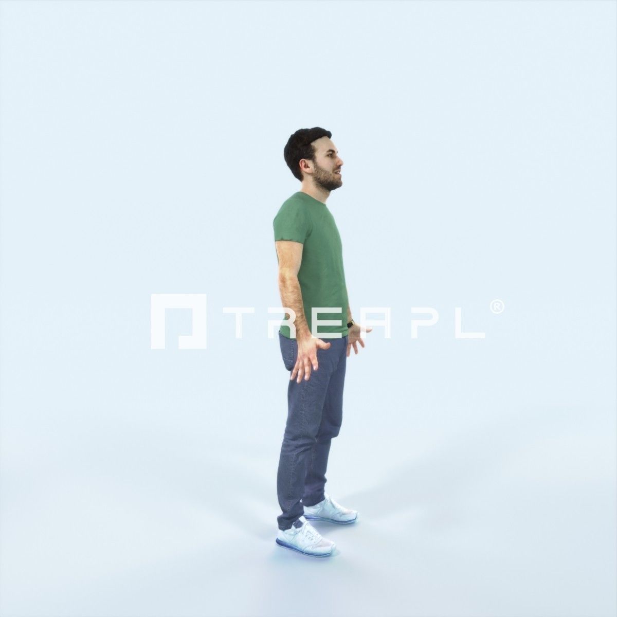 Flow 01F Animated Rigged Casual Man Low-poly 3D model_2