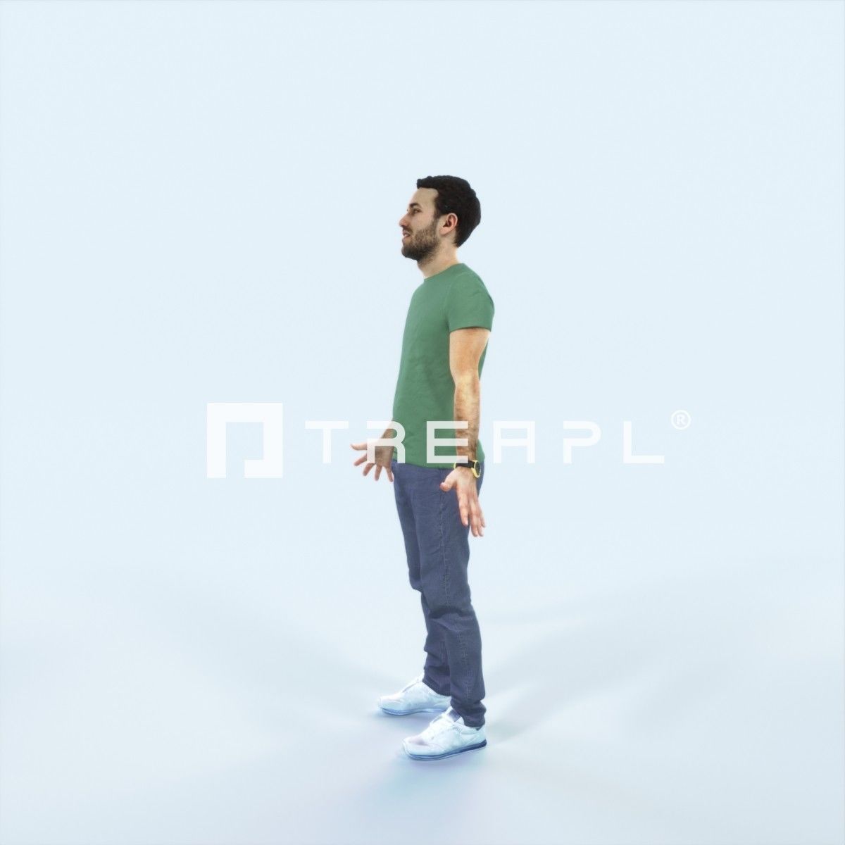 Flow 01F Animated Rigged Casual Man Low-poly 3D model_5