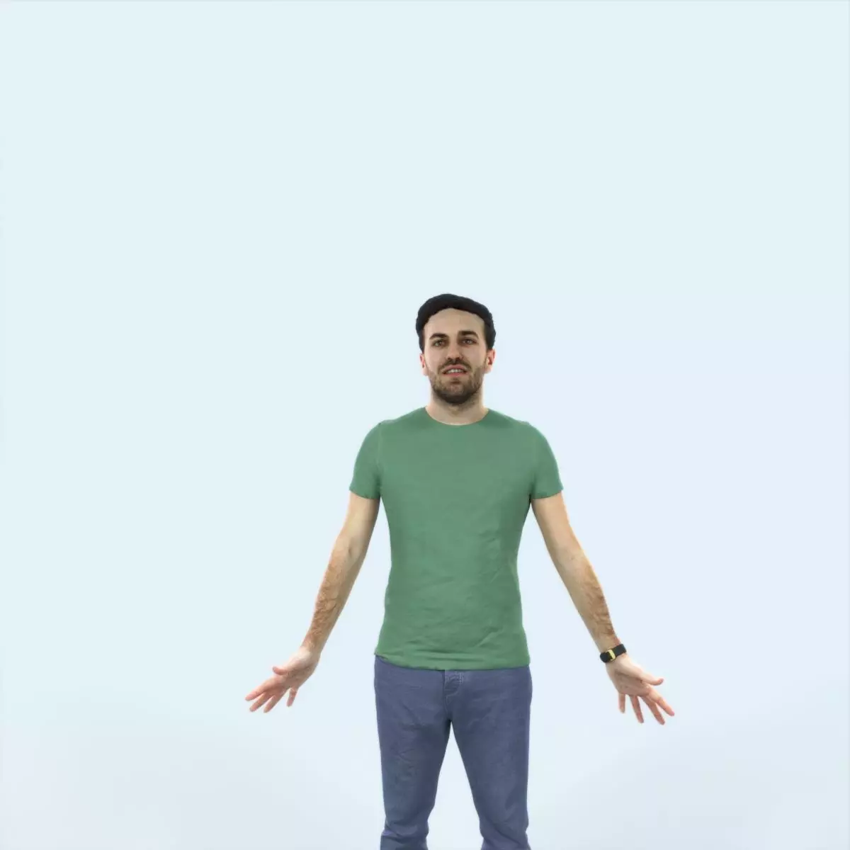 Flow 01F Animated Rigged Casual Man Low-poly 3D model_0